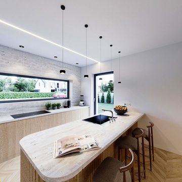 s.luce Pendelleuchte LED Hängeleuchte Beam Ø 8cm Aluminium, Warmweiß