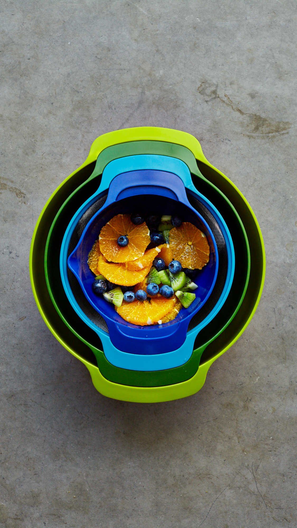 Joseph Joseph Schüssel Nest 9 Plus, Kunststoff, (Set, 9-tlg), platzsparend,Rührschüssel,Abtropfsieb,Sieb, Rührschüssel,Messbecher