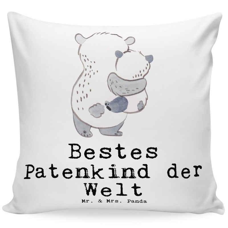 Mr. & Mrs. Panda Декоративные подушки Panda Bestes Patenkind der Welt - Weiß - Geschenk, Tauffeier, Geburts, Einzigartige Motive