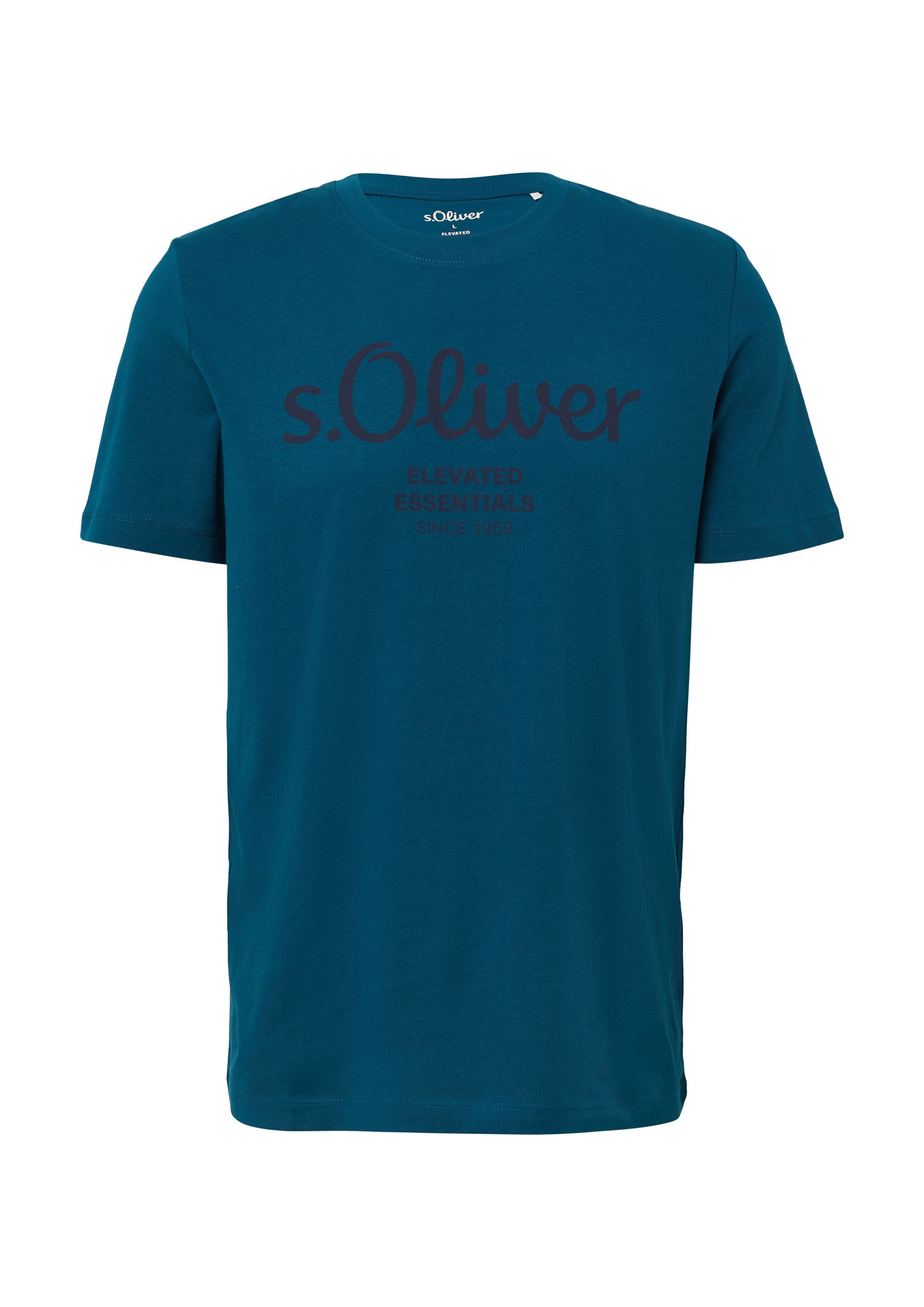 s.Oliver Kurzarmshirt T-Shirt Baumwoll-T-Shirt mit Logo-Print günstig online kaufen