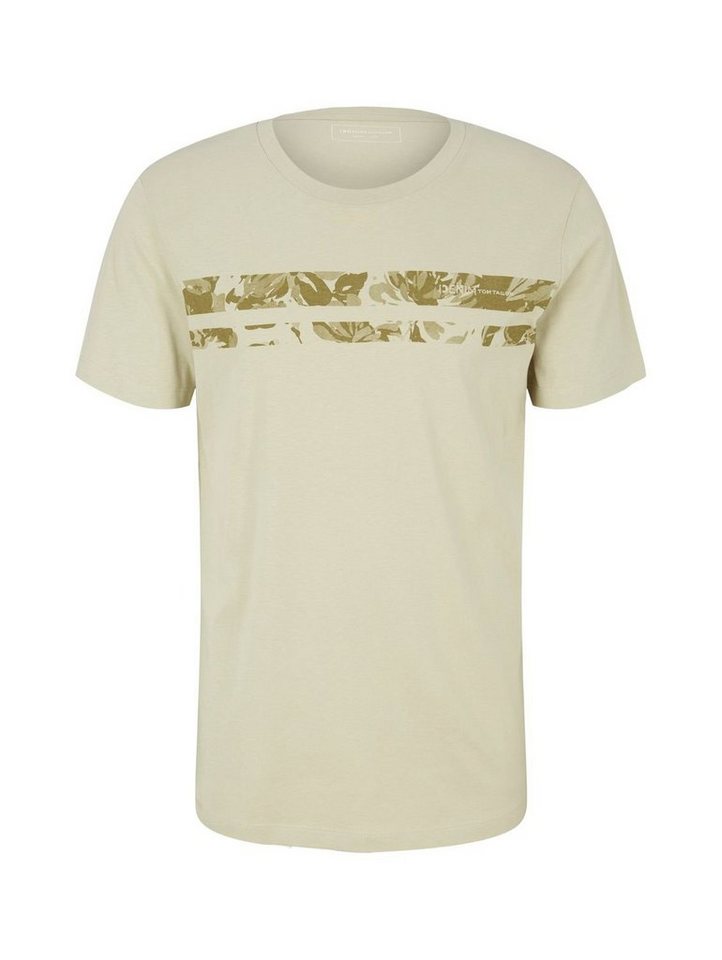 TOM TAILOR Denim T-Shirt PRINTED (1-tlg) aus Baumwolle, Aktuelles T-Shirt  für Herren mit Rundhals-Ausschnitt und kurzem Arm