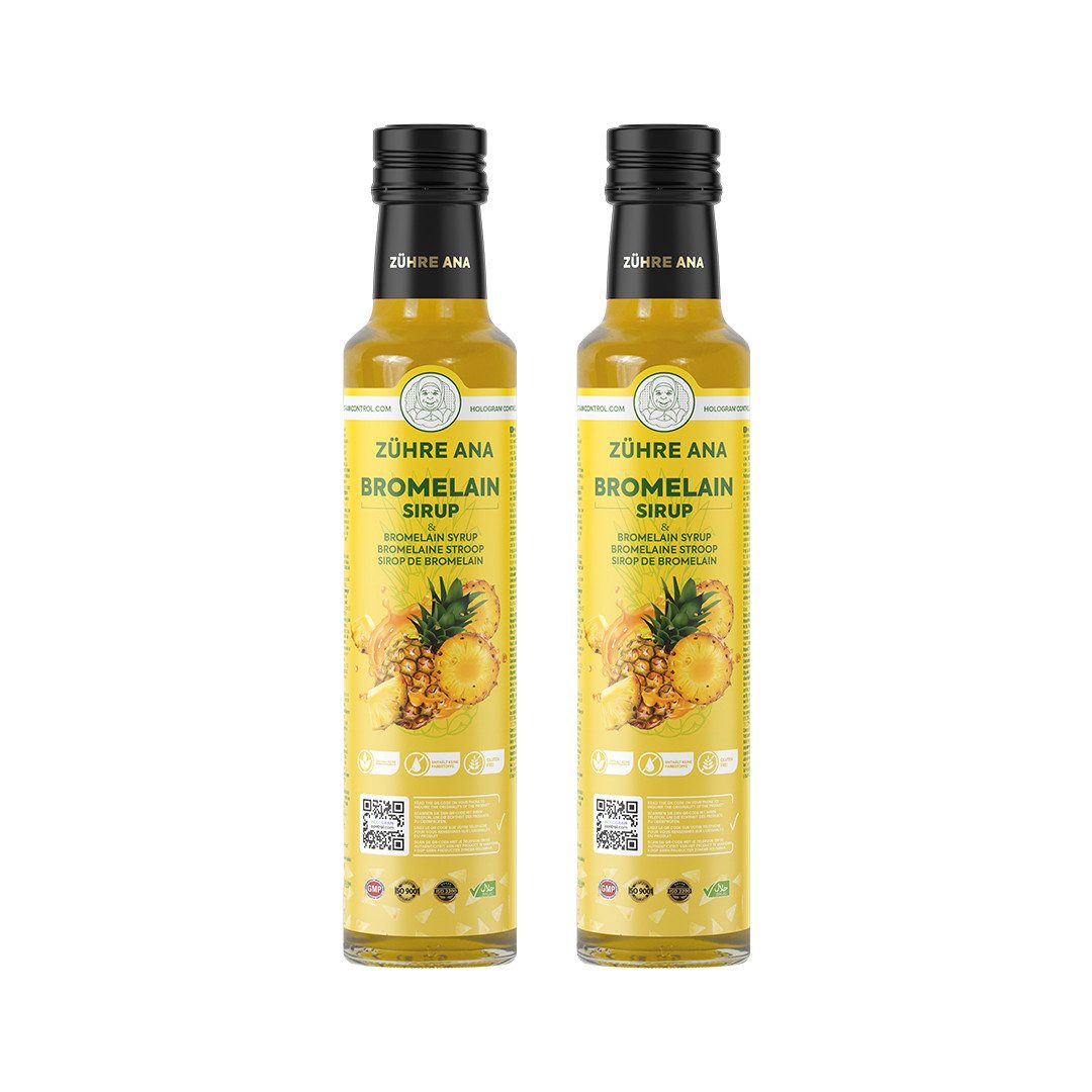 Zühre Ana® Bromelain Sirup-Natürlich Ananas – Reichhaltige und Natürliche Formel sirup, 500 ml, Enthält L-Carnitin, Akaziengel und Bromelain, Vitamin C