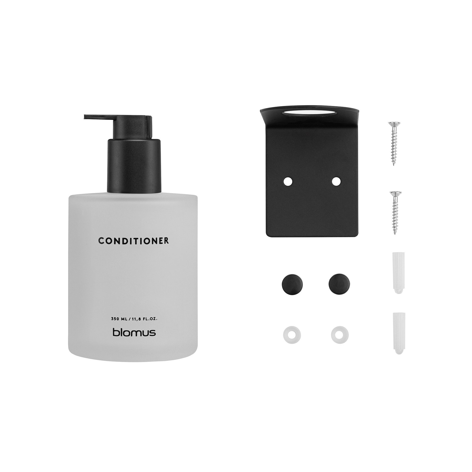 blomus Seifenspender Glasflasche Conditioner -KIREI- Kosmetikflasche: Organizer aus Glas, (Glasflasche), Stilvolle Glasflasche, Nachhaltig, inkl. Wandhalterung, Organizer