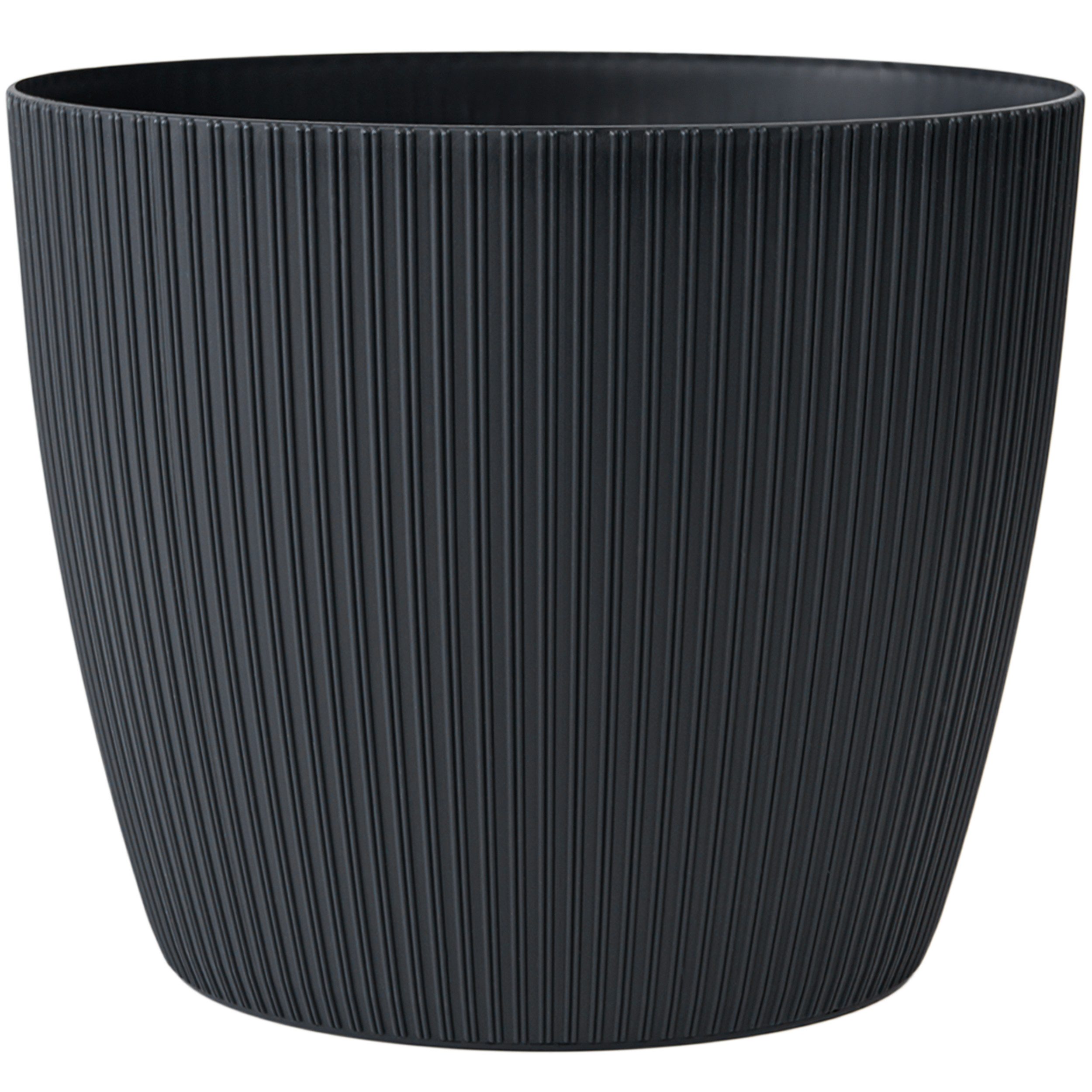 KONZEPT Blumentopf groß, gerillte Struktur 26/30cm, Übertöpfe für Zimmerpflanzen, aus Kunststoff ideal für Wohnzimmer, Küche und Balkon