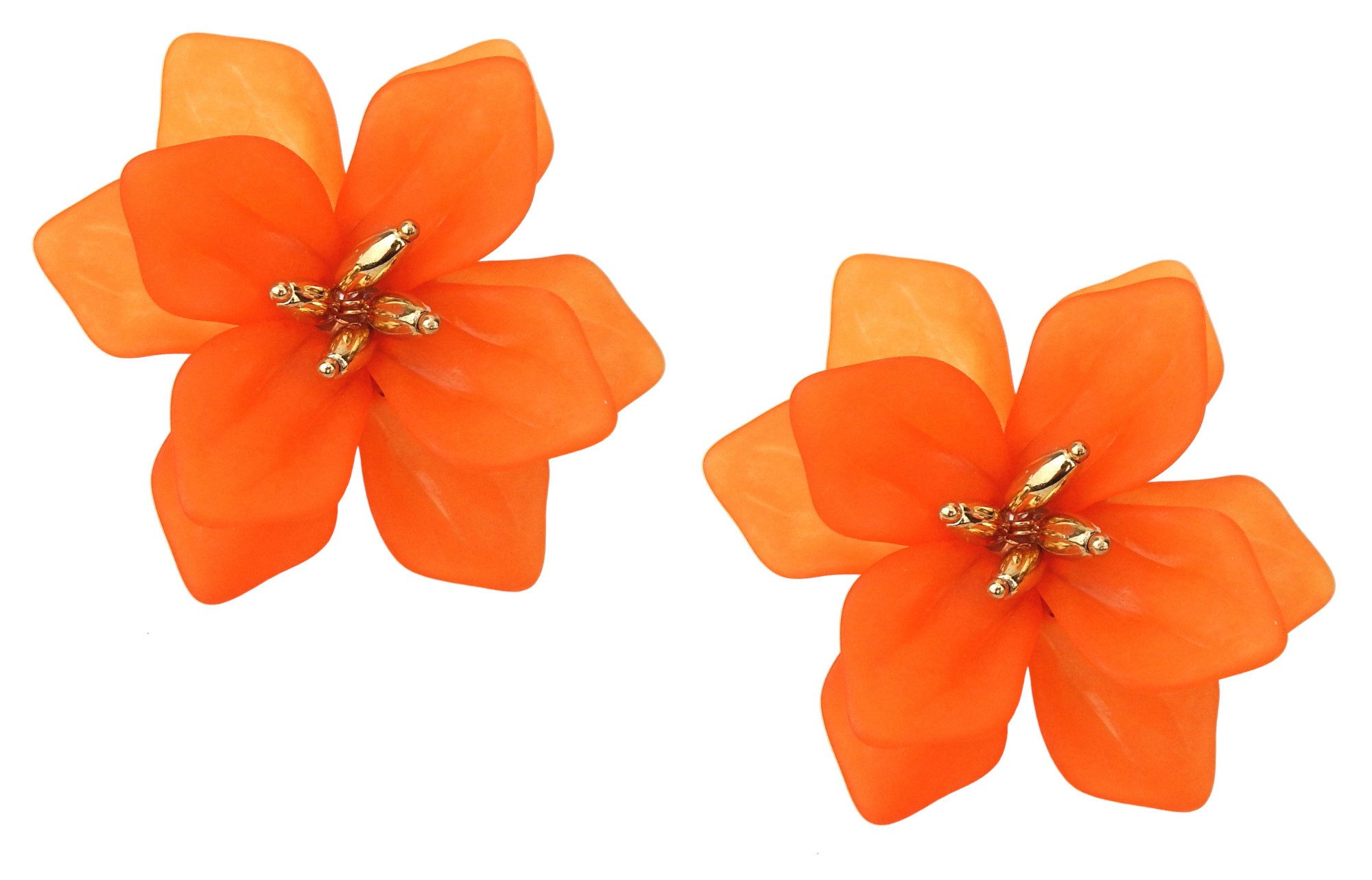 Ella Jonte Paar Ohrstecker, große Ohrringe Blumen weiss orange oder rosa go günstig online kaufen