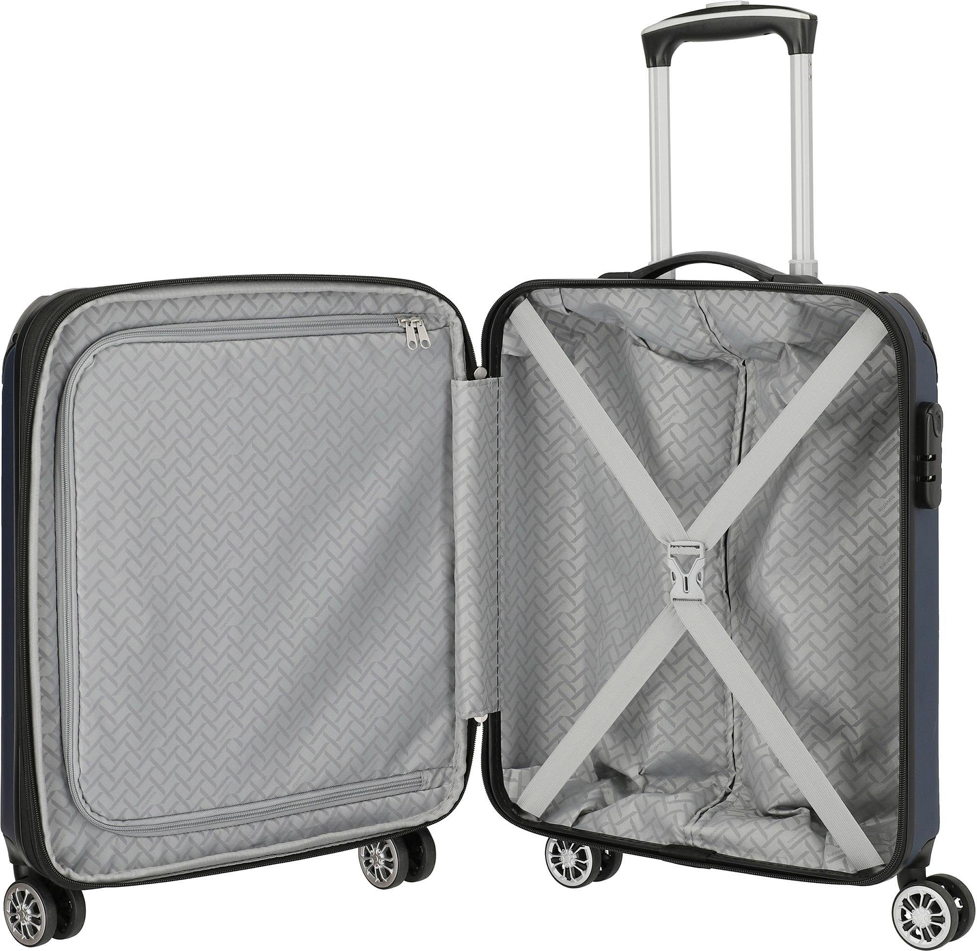 City, 4 Rollen, travelite marine, (3 tlg) Trolleyset