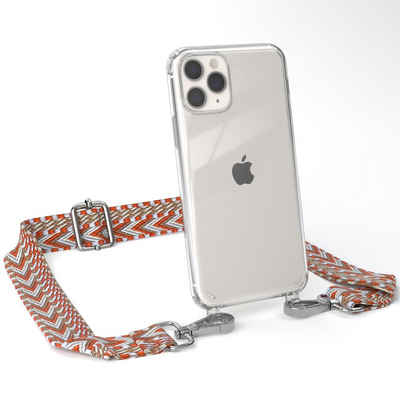 EAZY CASE Handykette Boho Umhängeband für Apple iPhone 11 Pro 5,8 Zoll, Backcover Handyhülle zum Umhängen Ersatzkordel Handy Tasche Hellblau