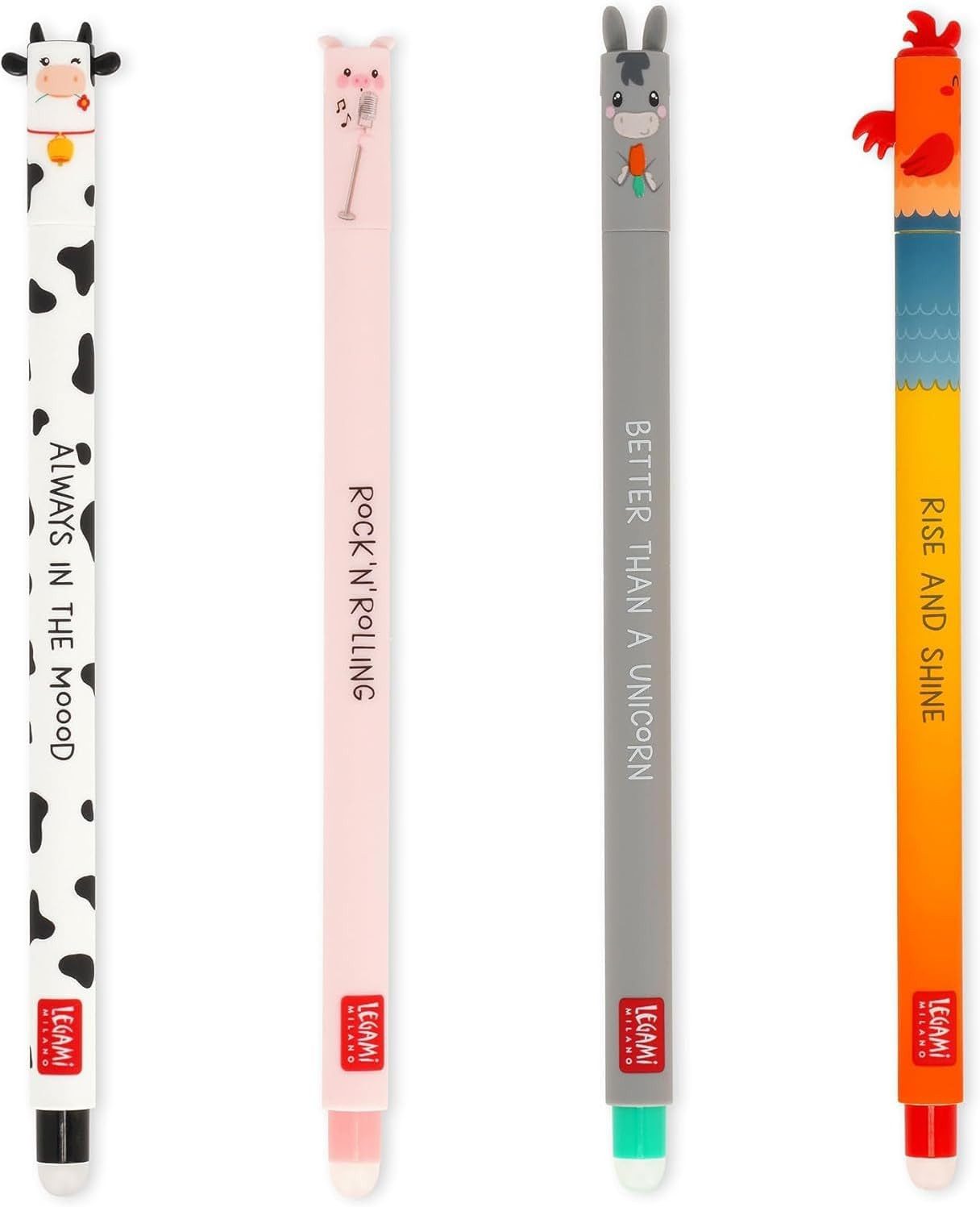Legami Buntstift LEGAMI Erasable Pen Farm Sweet Farm – 4er-Set radierbar