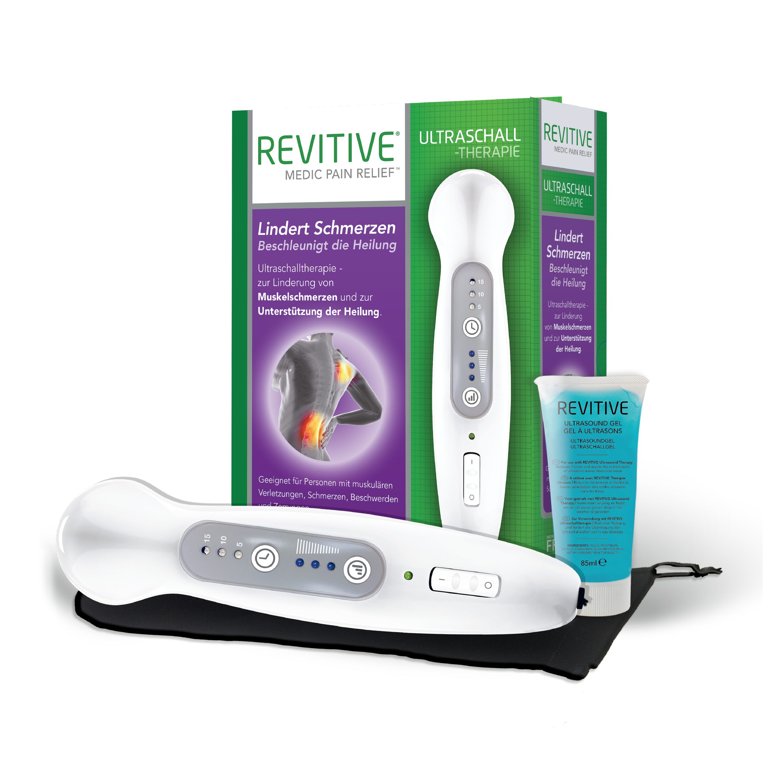 REVITIVE Massagegerät Ultraschall-Therapie, Ultraschall für zu Hause bei Verletzungen, Beschwerden und Zerrungen