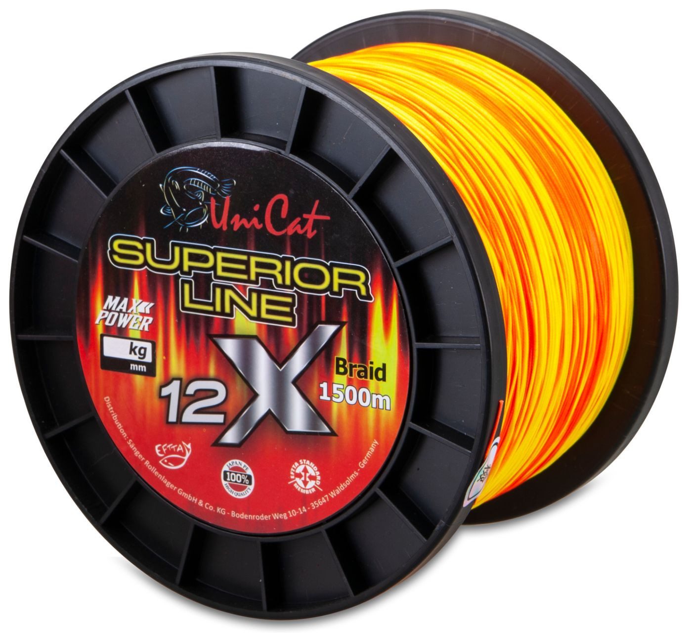 Uni Cat Angelschnur Uni Cat Superior Line 12X Braid - 1500m Wallerschnur, 0.37 m Länge, 0.37 mm Fadendurchmesser, (1500-St)