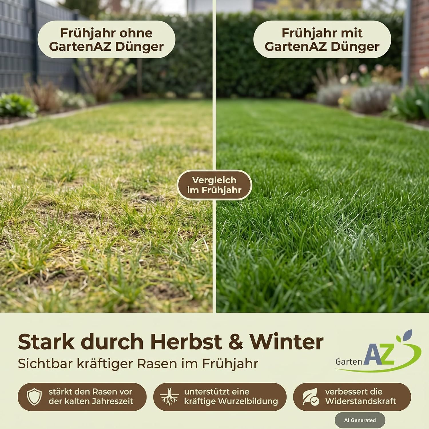 GartenAZ Rasendünger GartenAZ Organischer Herbstrasendünger, Organisch, Organischer Herbstrasendünger für einen winterfesten Rasen – Bild 2 von 5