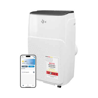 Suntec Wellness 4-in-1-Klimagerät Coolfixx 14.000 App, Mobile Klimaanlage für Räume bis 160 m³, Kühler, Heizer & Entfeuchter