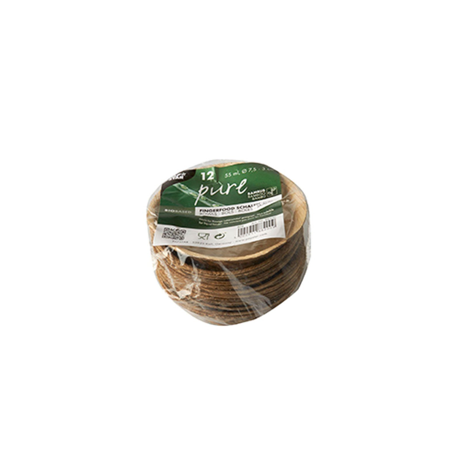 PAPSTAR Einwegschale 144 Stück Fingerfood-Schalen aus Ø 55 cm 7,5 pure, ml Bambus