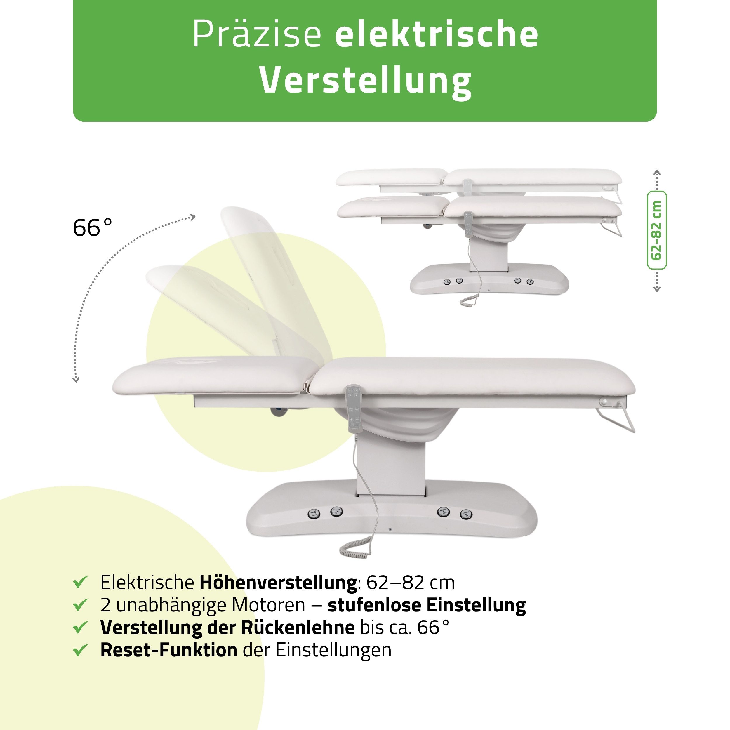 Habys Massageliege Elektrische Behandlungsliege Estella ERGO 2, 2 Motoren, Heizung