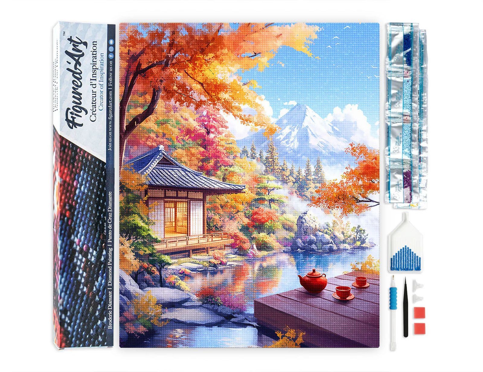 Figured'Art Kreativset Diamond Painting Set, (Format 40x50 cm), ohne Keilrahmen