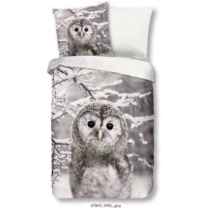 Wendebettwäsche Winter Snow Owl good morning Biber Flanell 2 teilig 100% Baumwolle/ Flanell (Biber)