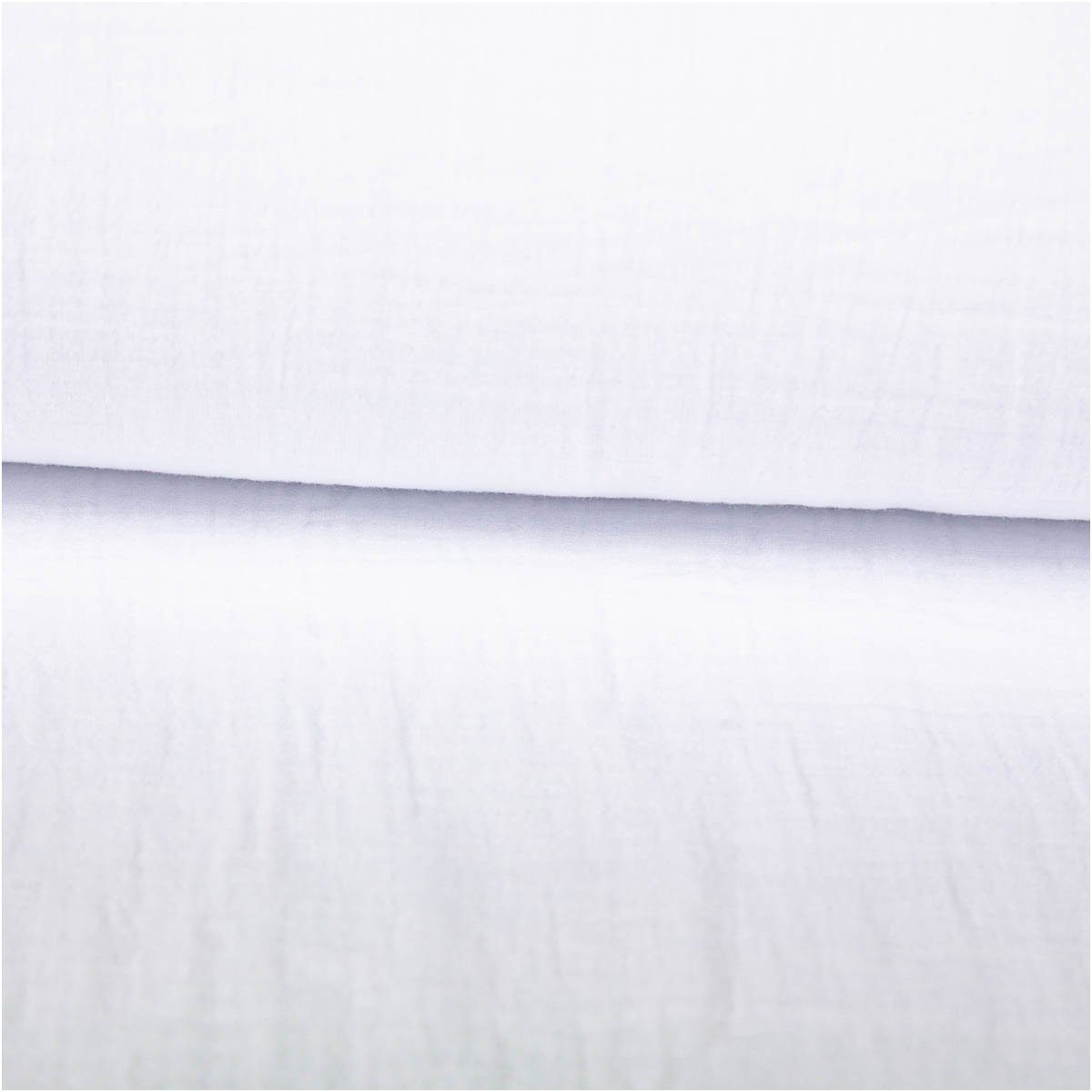 SCHÖNER LEBEN. Stoff Musselin Stoff Meterware Baumwolle uni Weiß Extrabreite 240cm, allergikergeeignet