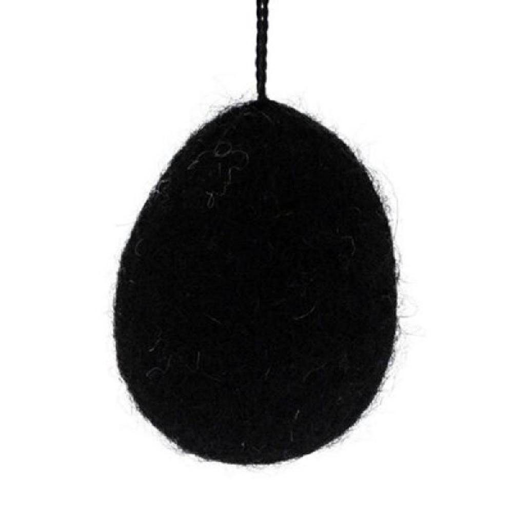 Storefactory Kissenhülle Dekorationsanhänger Ei aus Filz Ullas Schwarz (5cm)