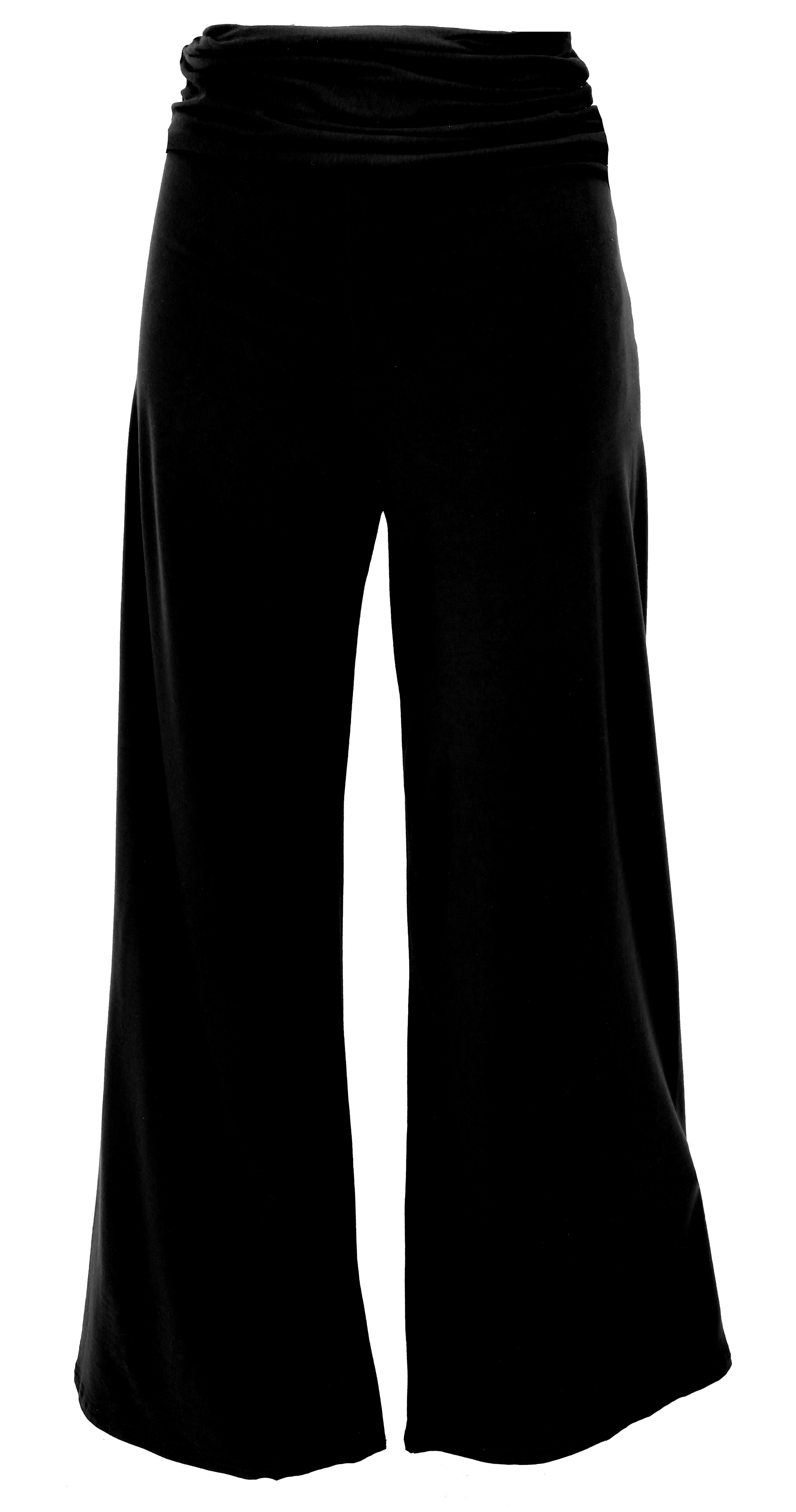 Guru-Shop Relaxhose Bequeme Yogahose mit weitem Bein und hohem Bund.. alternative Bekleidung