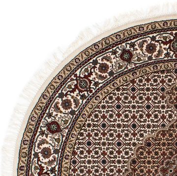 Orientteppich Perser - Täbriz rund - 150 x 150 cm - mehrfarbig, morgenland, rund, Höhe: 10 mm, Wohnzimmer, Handgeknüpft, Einzelstück mit Zertifikat