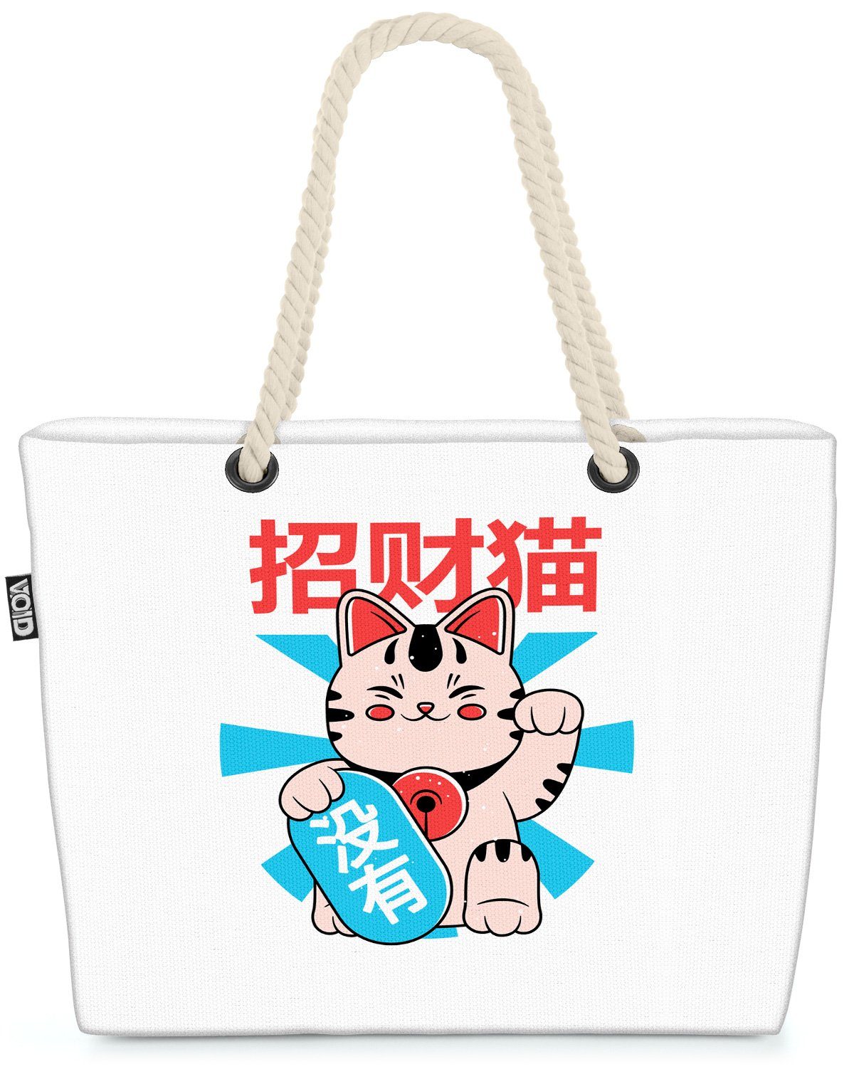 Grafik Katze Japan Manga Asien Anime China (1-tlg), Strandtasche VOID Kultur Neko T Orientalisch