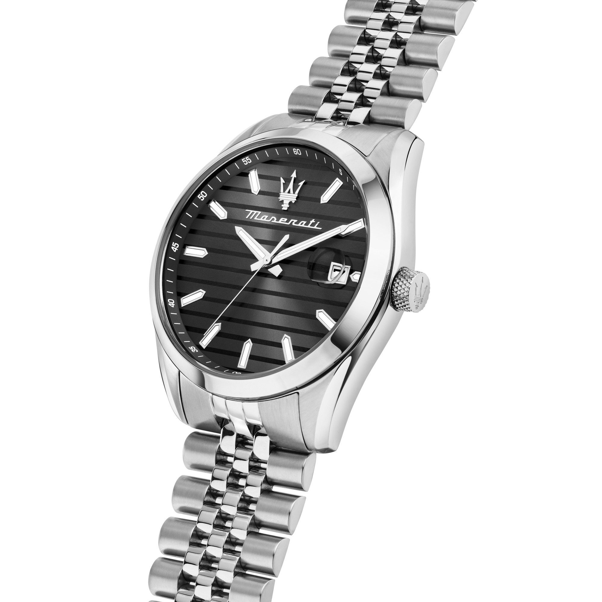 MASERATI Quarzuhr Attrazione Herrenuhr R8853151026 Schwarz Edelstahlband 43 mm 5 ATM