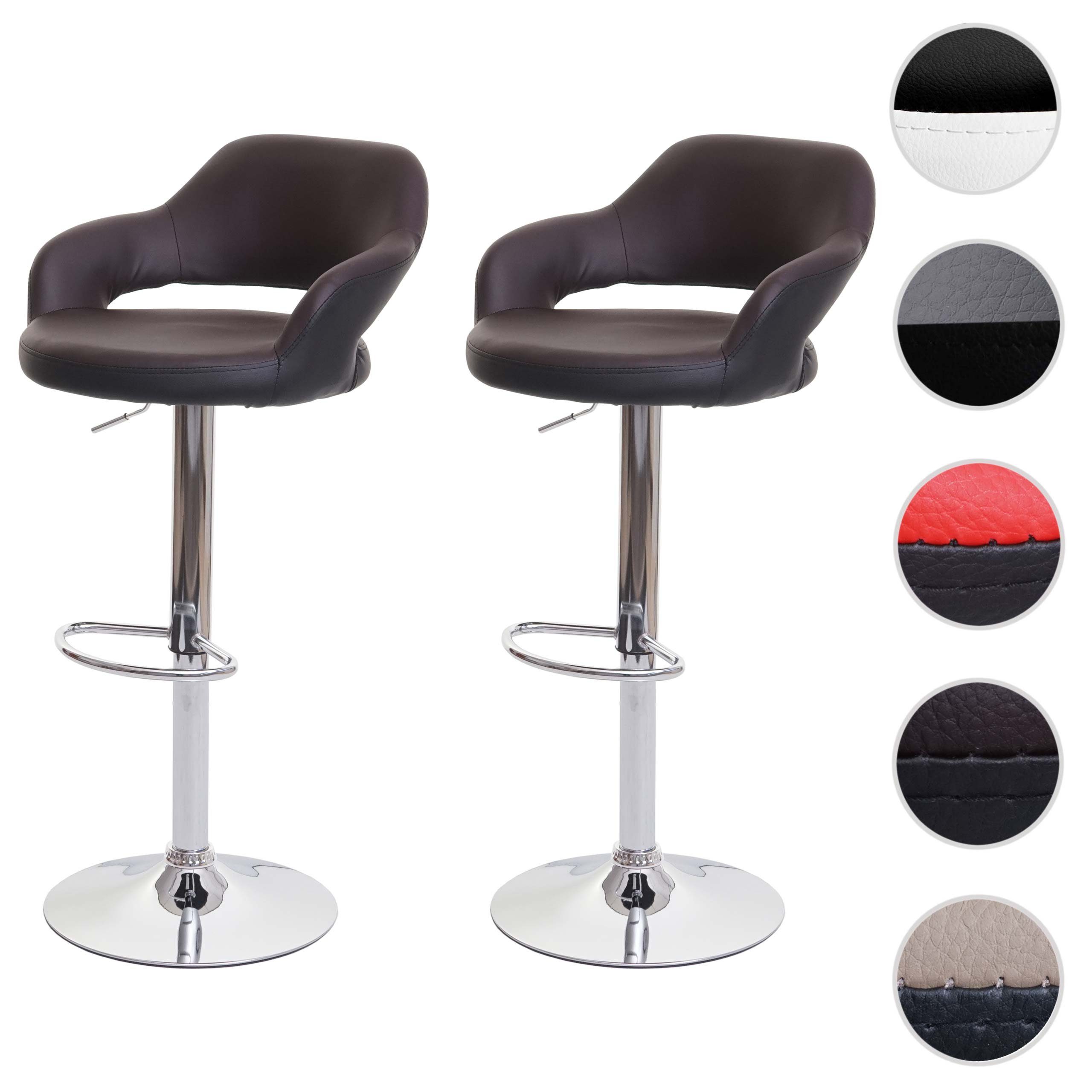 MCW Barhocker MCW-F16 (Set, 2er), Stufenlos höhenverstellbar, Um 360° drehbar, Inklusive Fußablage