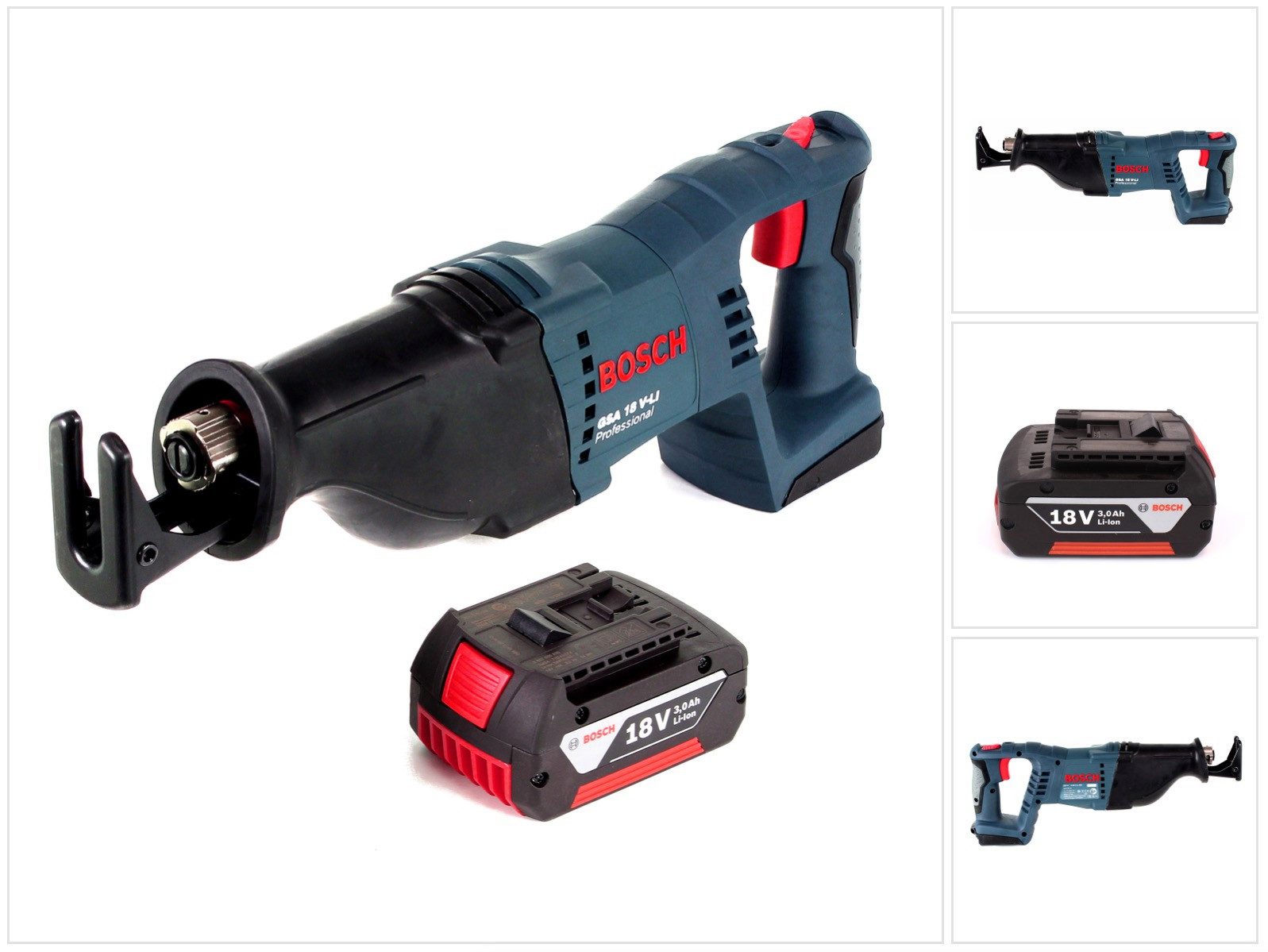 Bosch Professional Reciprosäge GSA 18 V-Li Akku Säbelsäge 18V + 1x Akku 3,0Ah - ohne Ladegerät