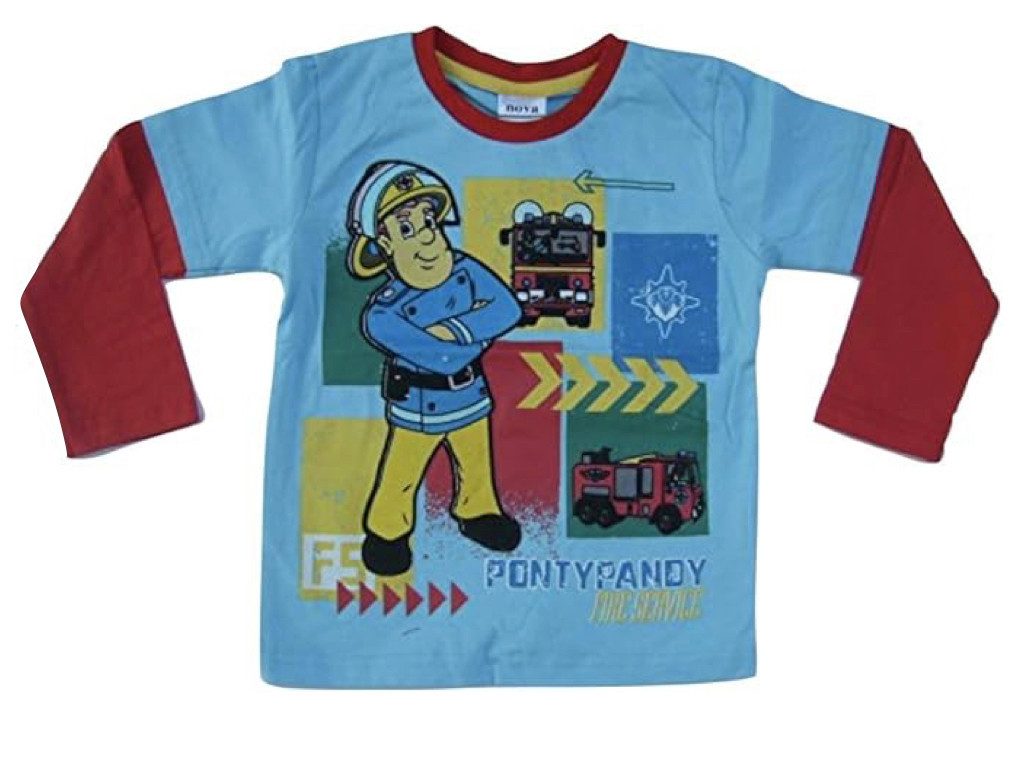 Feuerwehrmann Sam Langarmshirt Feuerwehrmann Sam hellblau Gr. 92