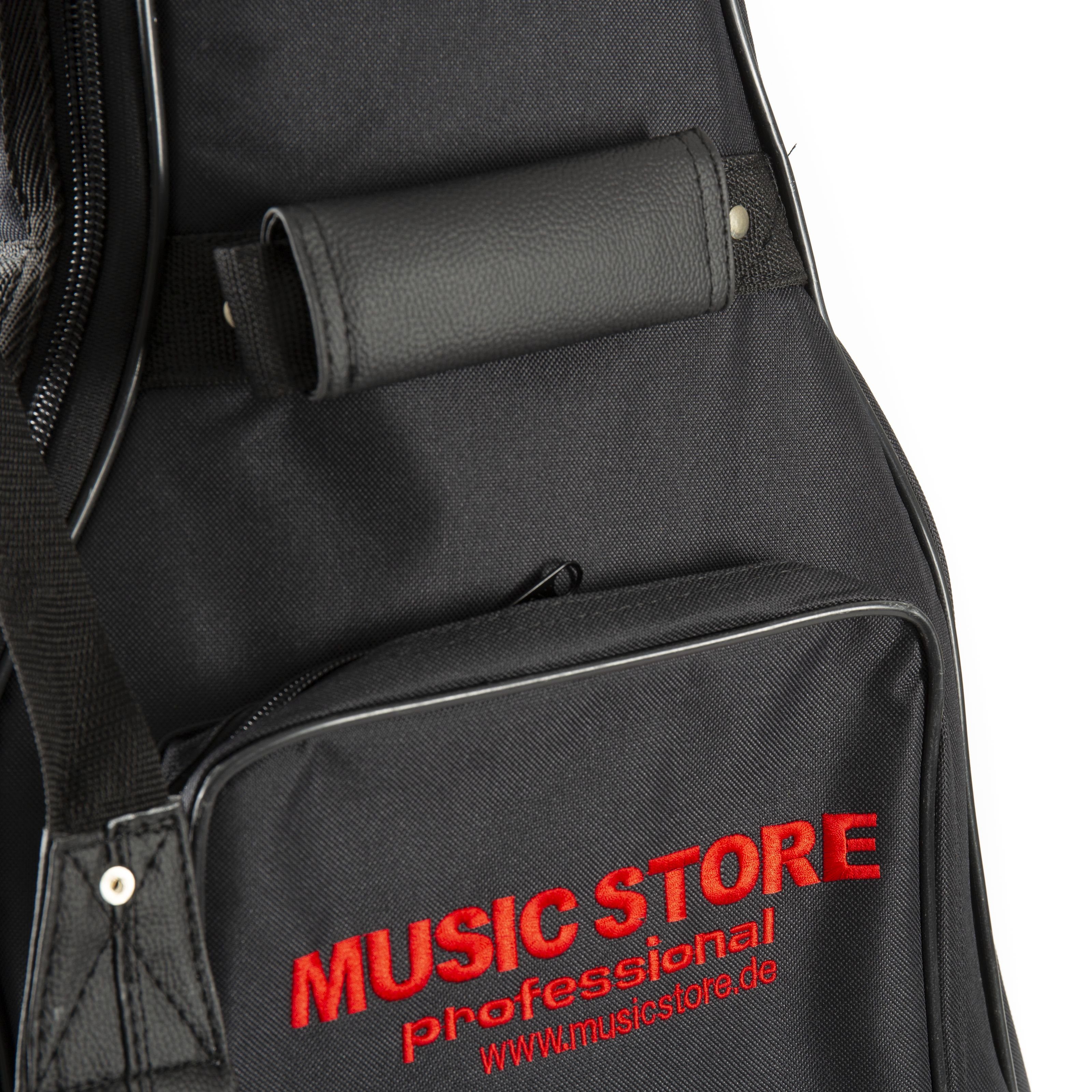 MUSIC STORE Gitarrentasche (Gigbag für 1/2 klassische Gitarre Super Deluxe wasserabweisendes Nylon 30mm Polsterung Konzertgitarren Tasche mit Zubehörfächern, Gitarrenkoffer und Gitarrentaschen, Gitarrentasche Konzertgitarre), Gigbag 1/2 klassische Gitarre, wasserabweisendes Nylon