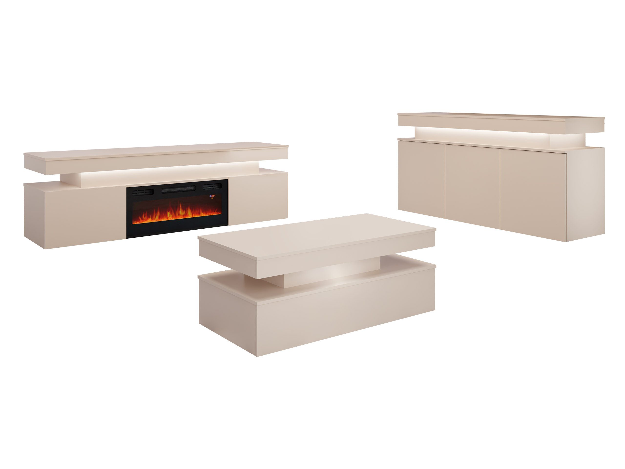 MIRJAN24 Wohnzimmer-Set Glossa Bis II, (3er-Set, günstig online kaufen