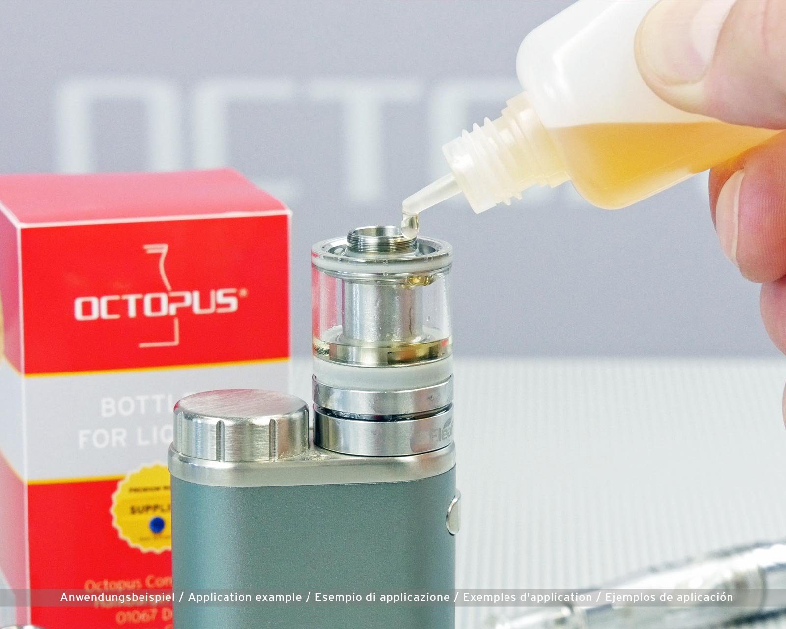 OCTOPUS Kanister Deckel Mini- St) G14, weiß, 30 (10 Plastikflaschen ml 1 LDPE, Tropfeinsatz, 10