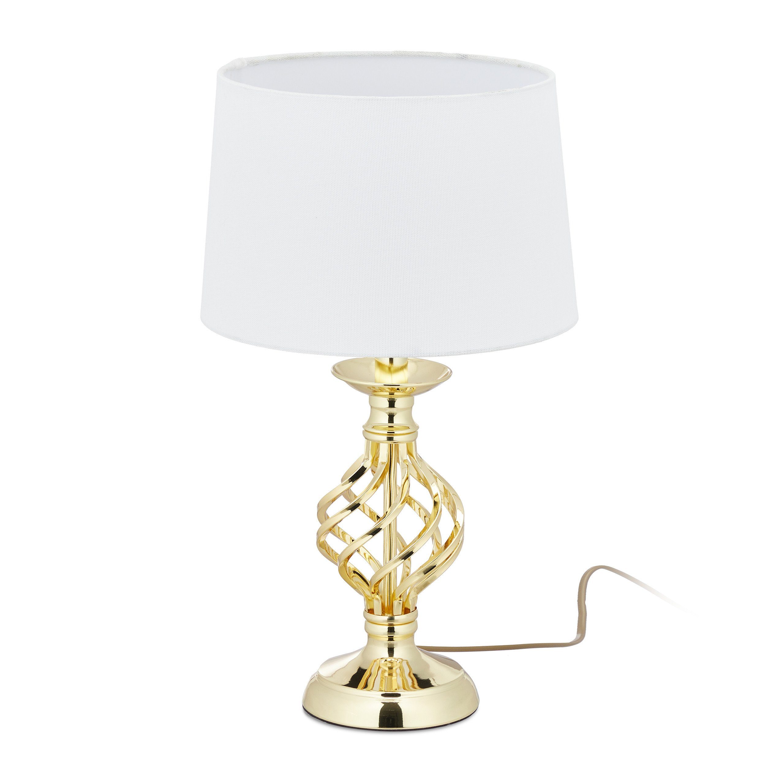relaxdays Tischleuchte Tischlampe modern dimmbar, Gold günstig online kaufen