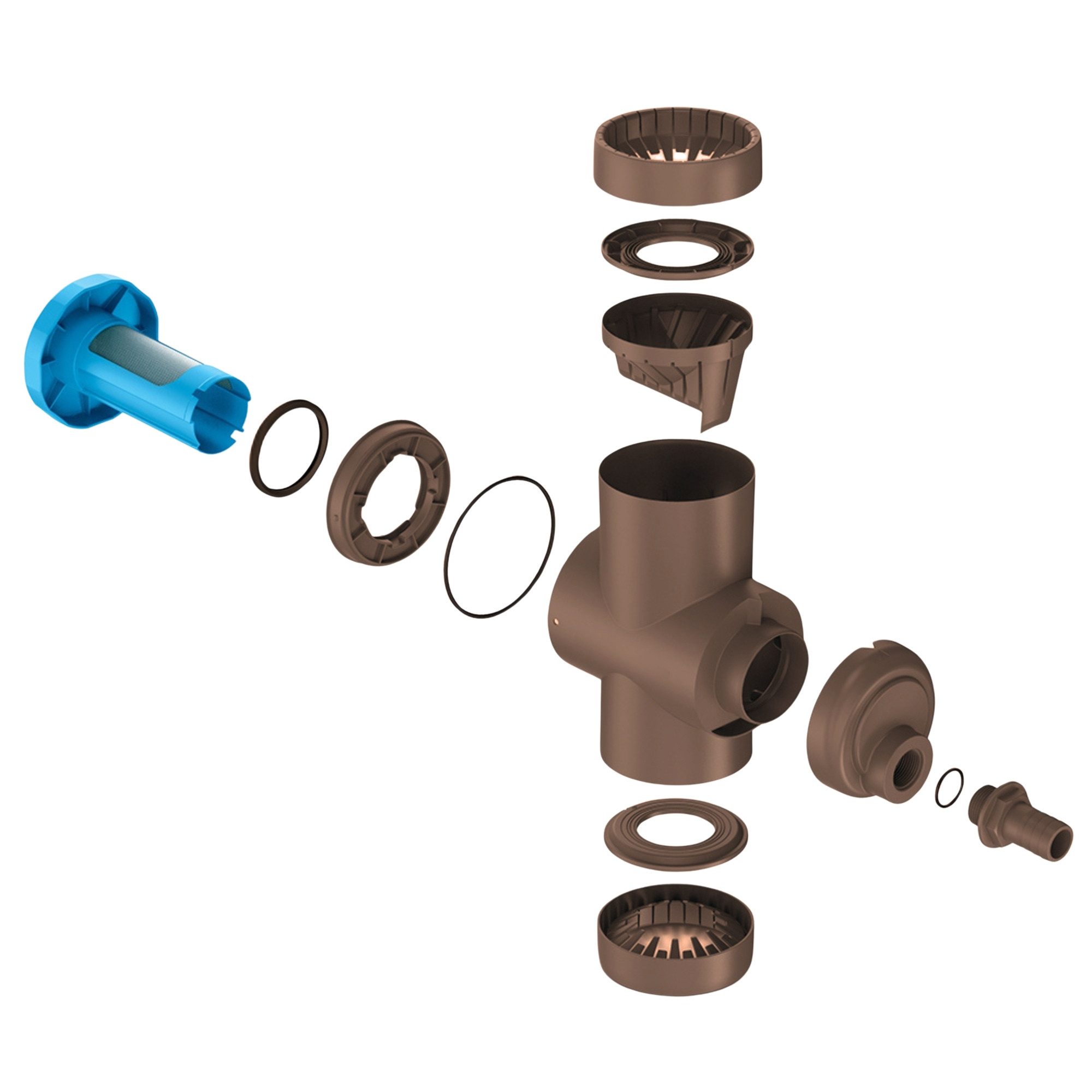 YourCasa Regentonne Regensammler Regendieb [Downpipe70] Regenwassersammler, Überlaufstop,Absperrhahn,Feines Metallsieb