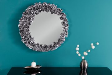 riess-ambiente Wandspiegel ROSES 60cm silber / schwarz (Einzelartikel, 1-St), Wohnzimmer · Metall · rund · Dekoration · mit Rahmen · Handmade