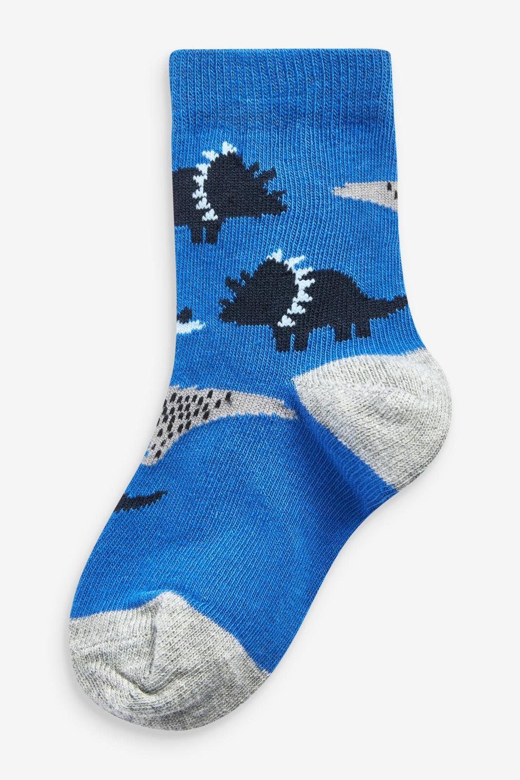 Next (1-Paar) Kurzsocken mit 7er-Pack hohem Socken Baumwollanteil, Blue Dino