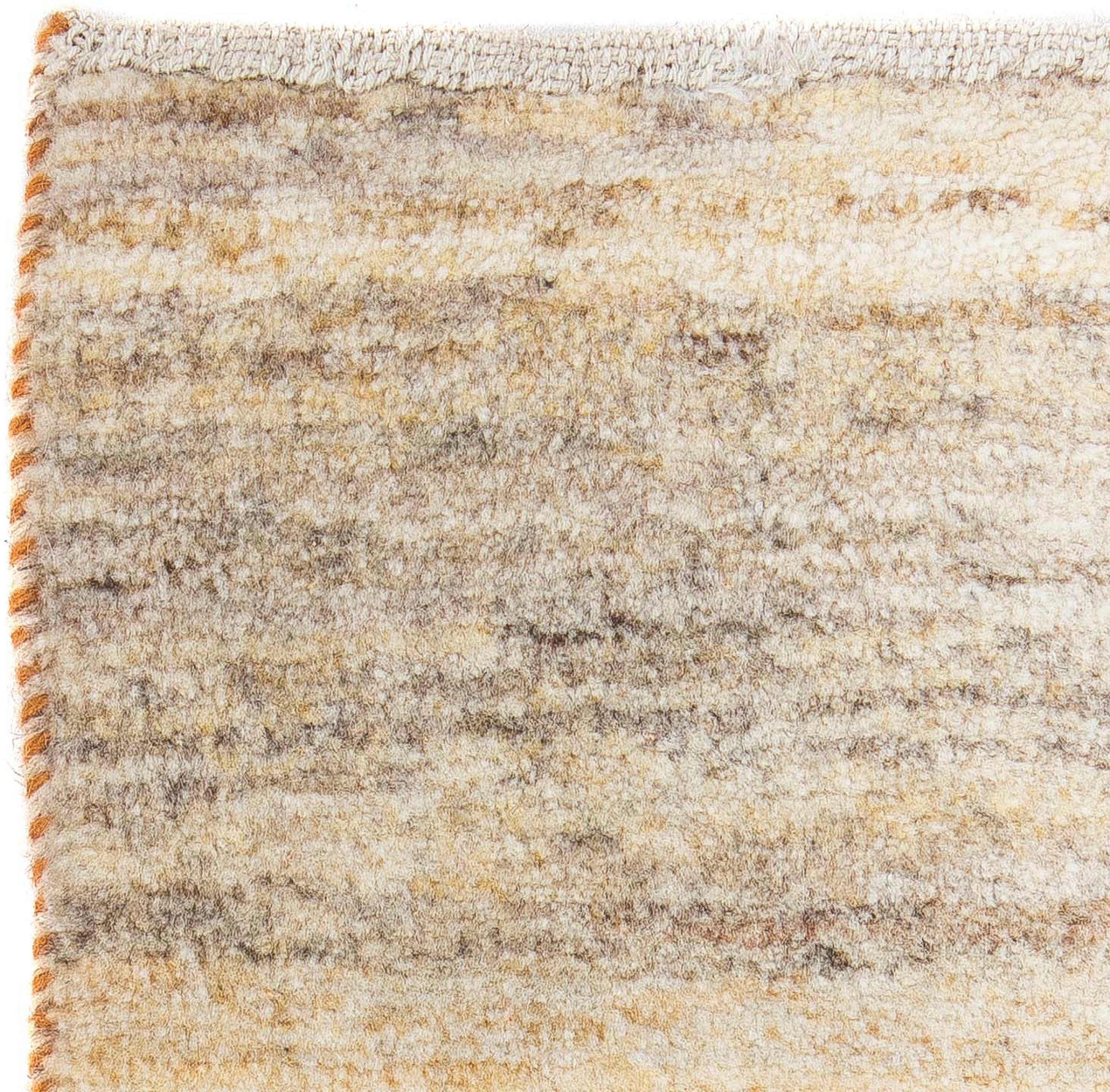 Wollteppich beige, Zertifikat 18 morgenland, - Gabbeh - Handgeknüpft, mit Höhe: rechteckig, x Wohnzimmer, - Perser 60 Einzelstück cm mm, 40