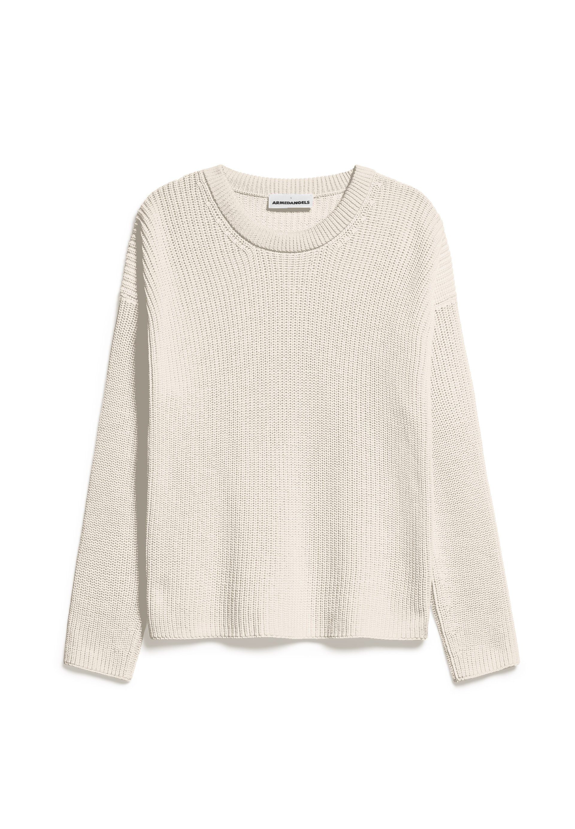 Damen Loose oatmilk Pullover NURIAAS Armedangels Fit Bio-Baumwolle Strickpullover aus (1-tlg)