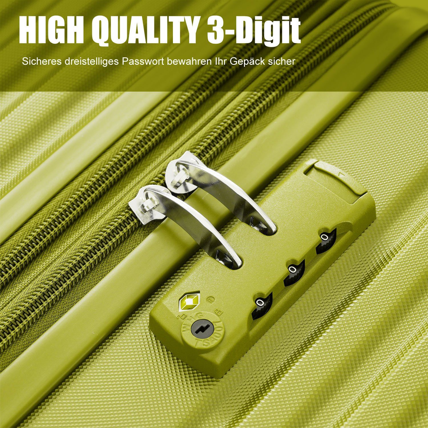 Flieks Hartschalen-Trolley, 4 Rollen, Handgepäck Trolley Hartschalenkoffer Reise, Erweiterung, TSA-Schloss
