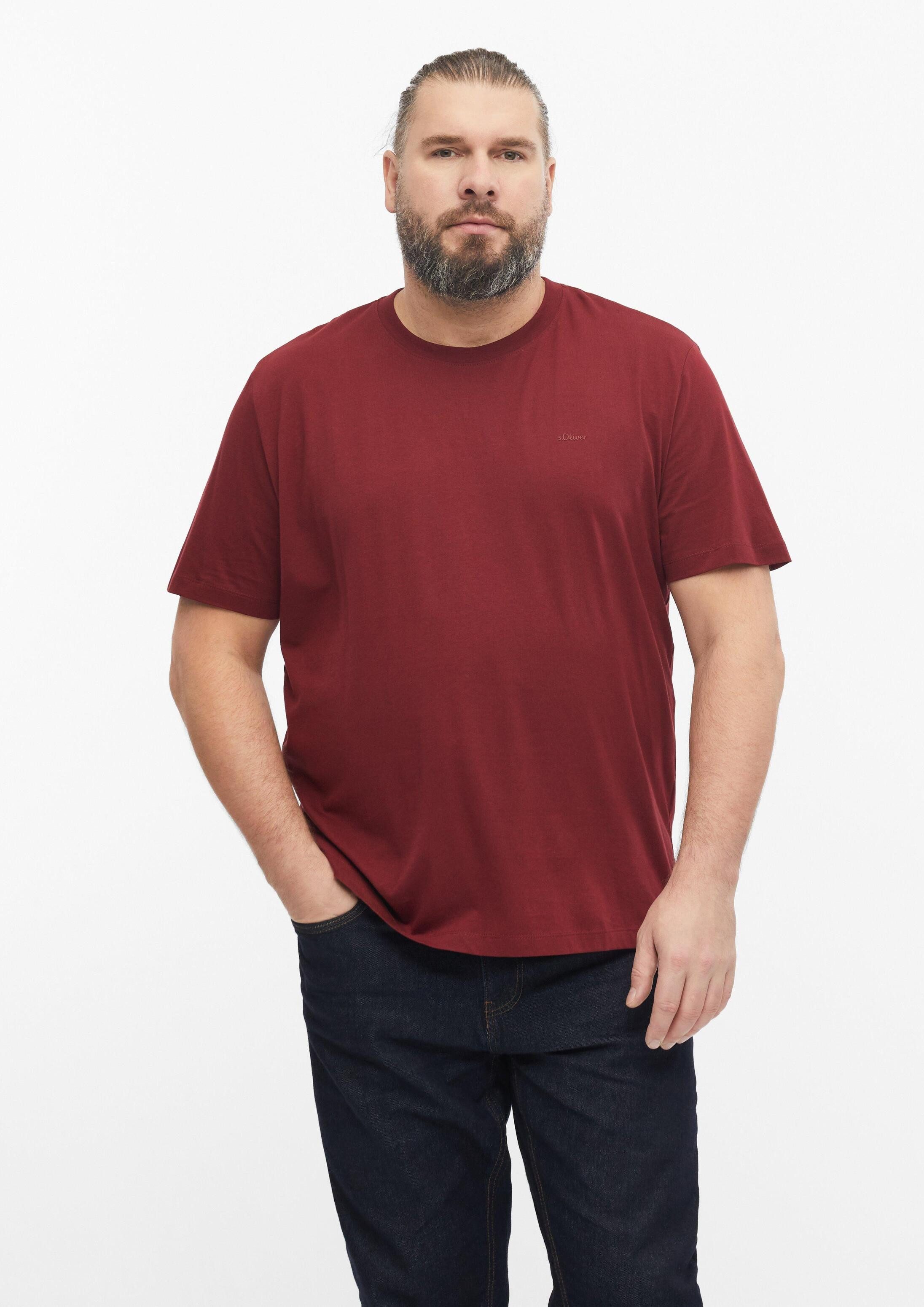 s.Oliver Kurzarmshirt T-Shirt Baumwoll-T-Shirt mit Logo-Print