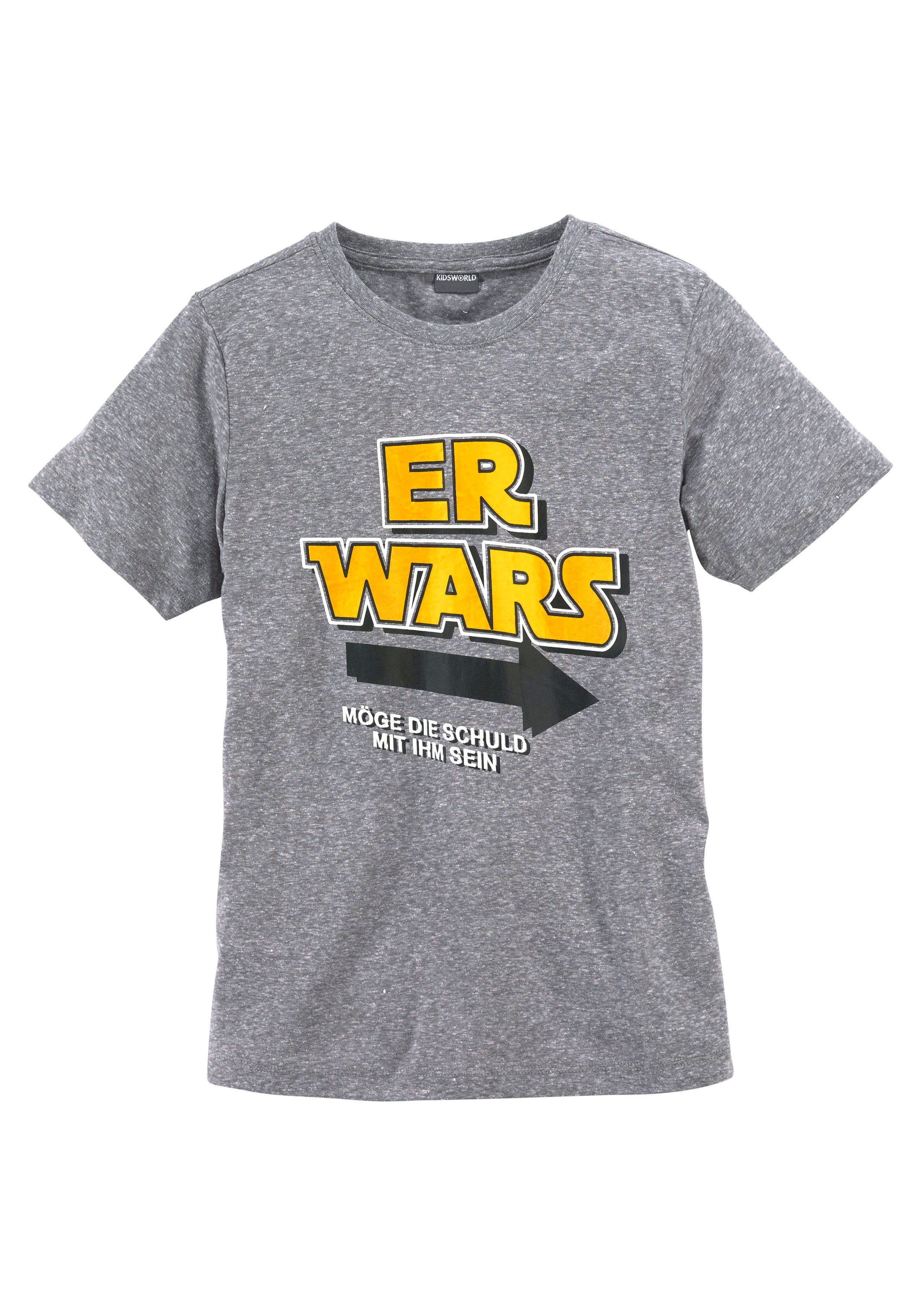 KIDSWORLD T-Shirt ER WARS Langarm, Basic-Passform, trendiger Print, Rundhalsausschnitt
