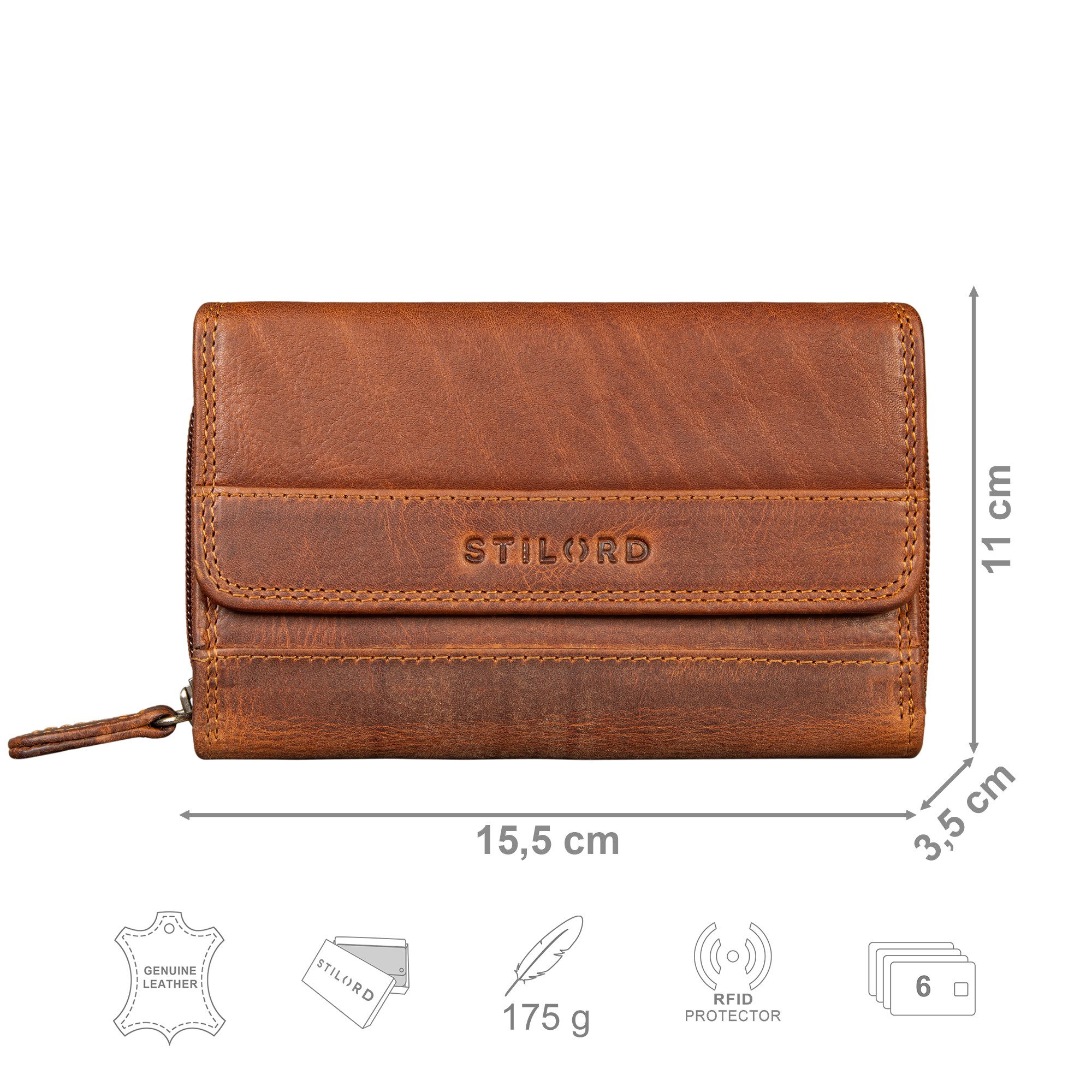 STILORD Geldbörse "Lupa" Zeitlose Geldbörse Damen Leder Mittelgroß NFC und günstig online kaufen