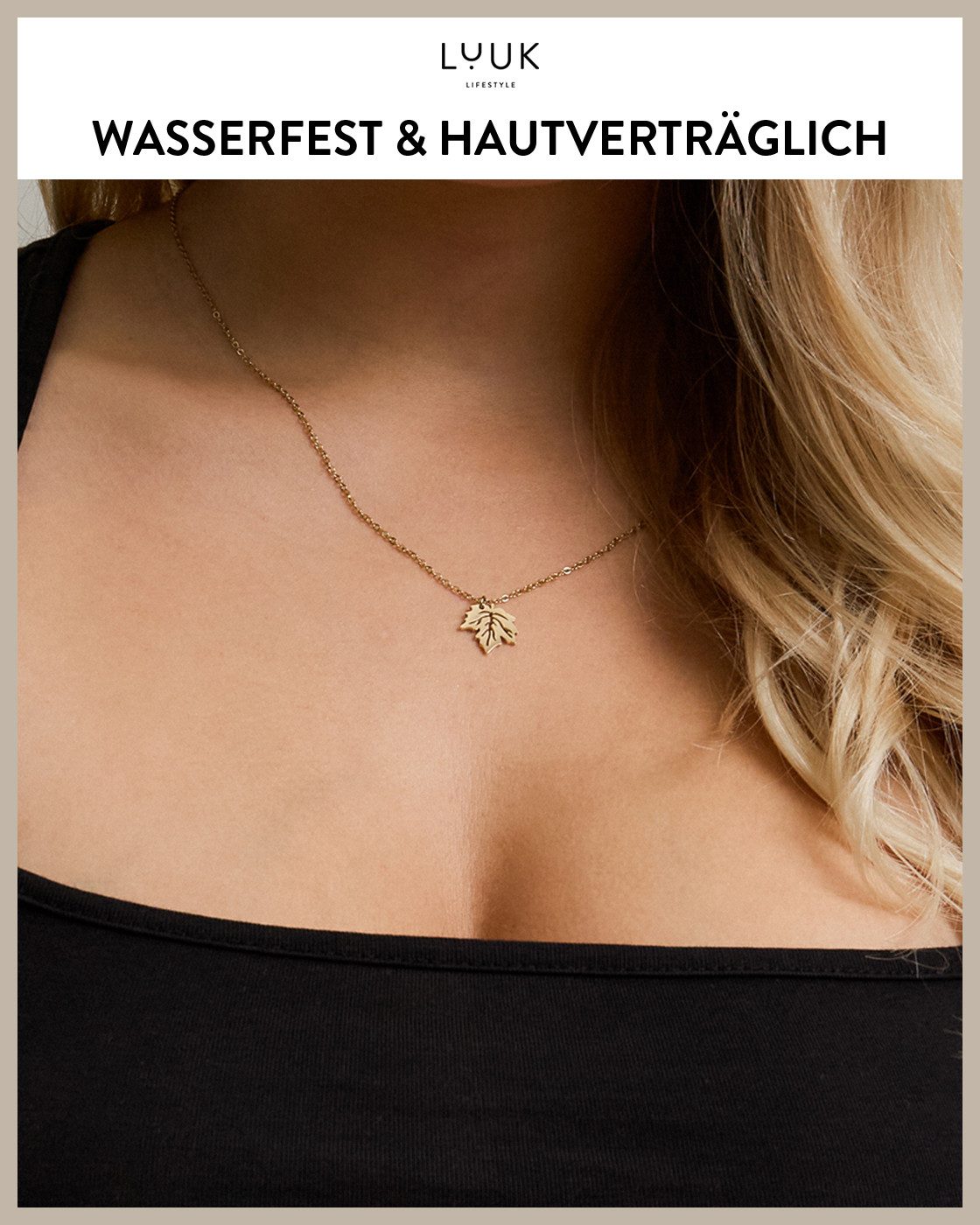 LUUK LIFESTYLE Kette mit Anhänger Ahornblatt, wasserfeste Blatt Halskette günstig online kaufen