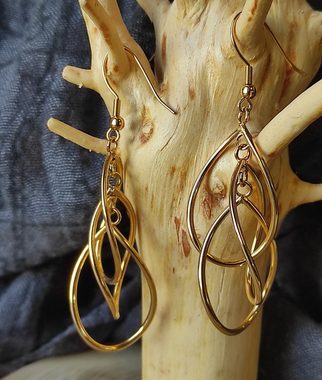 BUNGSA Ohrring-Set Ohrhänger Boho gold Edelstahl Damen (1 Paar (2 Stück)