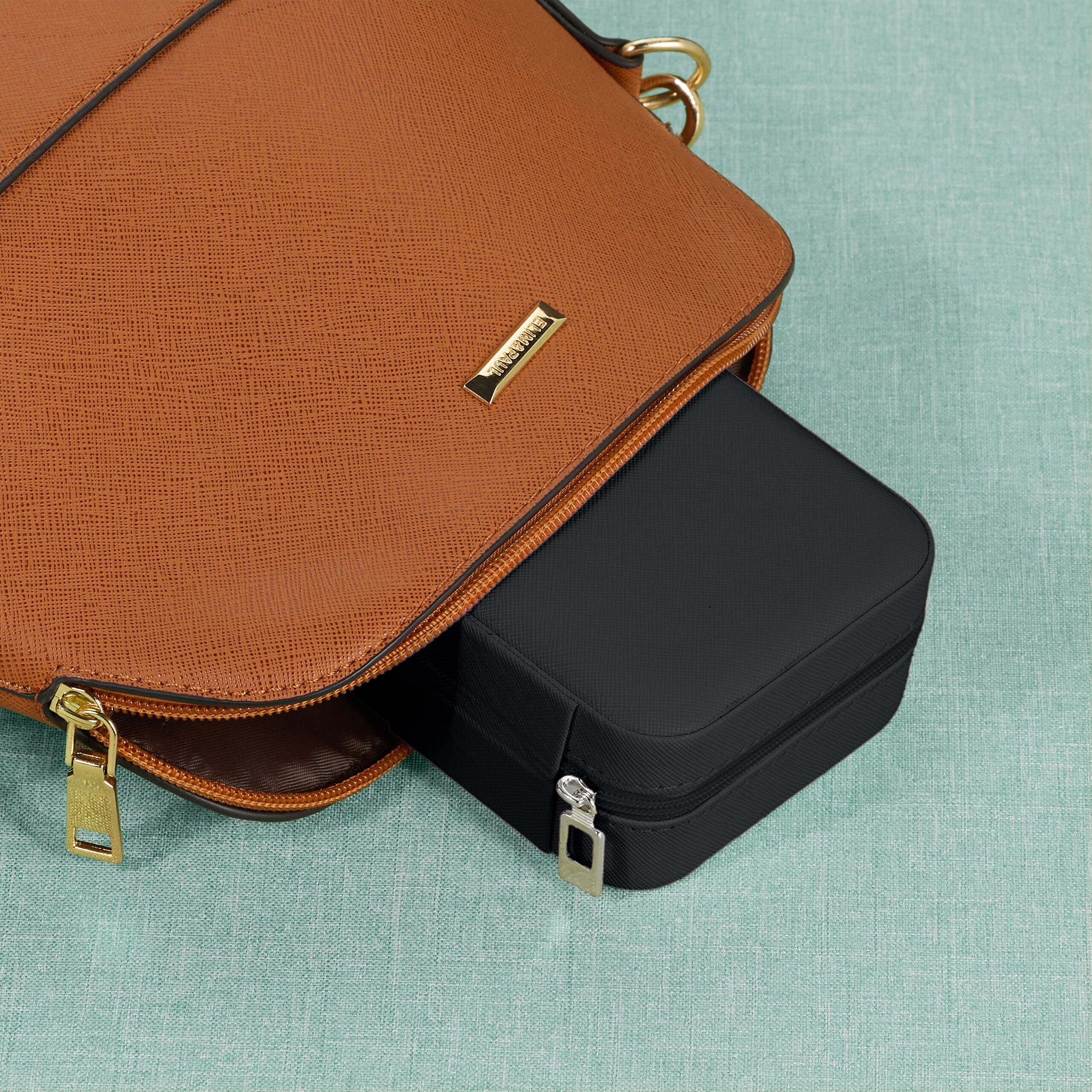 relaxdays Schmuckkasten Schmuckkästchen für Reisen, schwarz günstig online kaufen