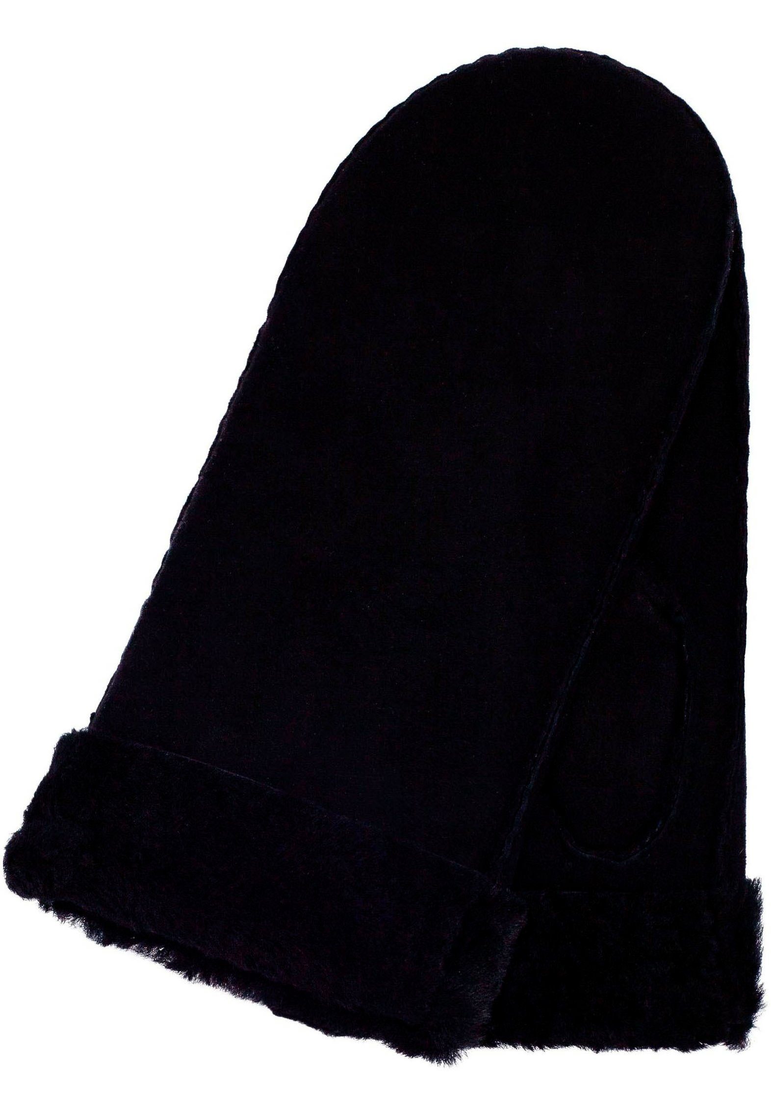 schlankes black mit Umschlag KESSLER Design Fäustlinge breitem
