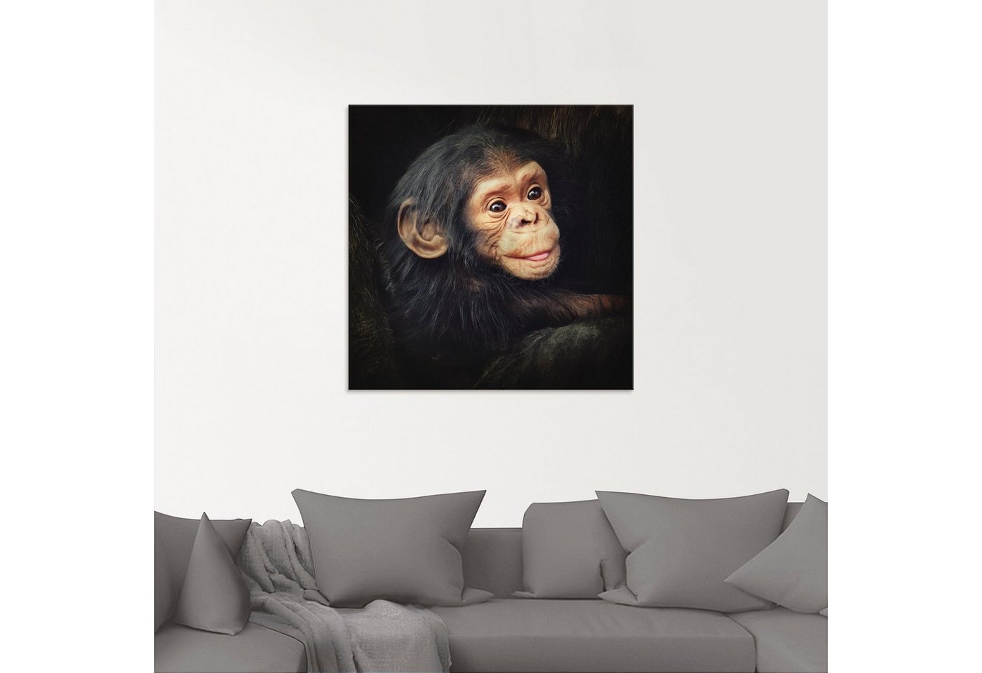 Artland Glasbild »Kleiner Schimpanse«, Wildtiere (1 Stück)-kaufen