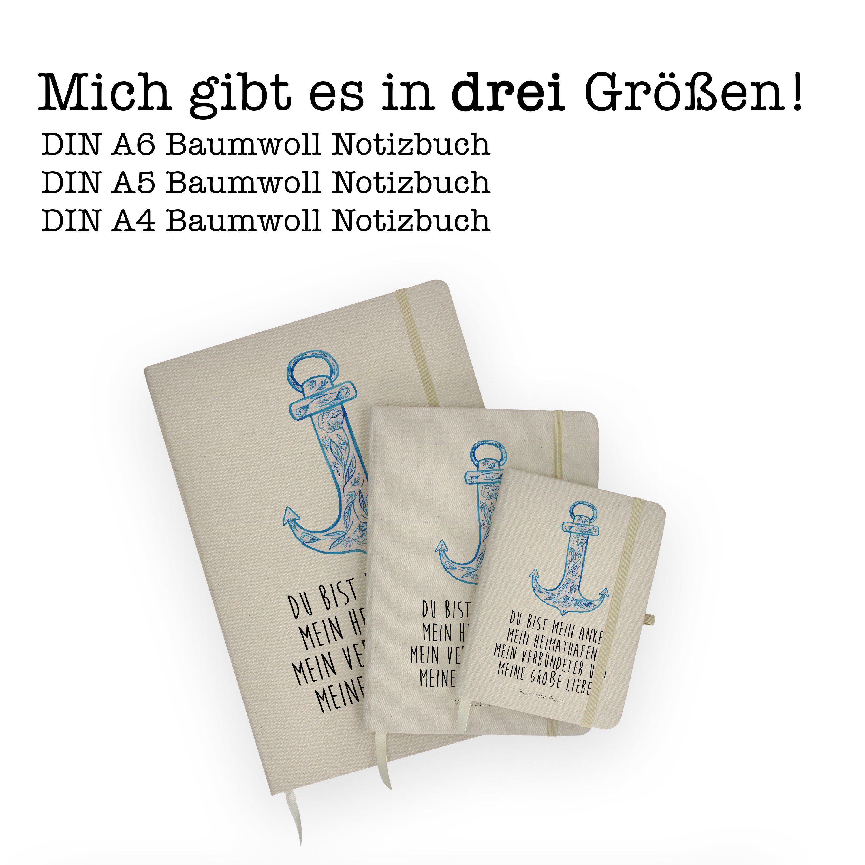 Mr. Notizheft, Notizbuch - - Transparent & Geschenk, Tiermoti Schreibbuch, Panda Mrs. Blau Anker