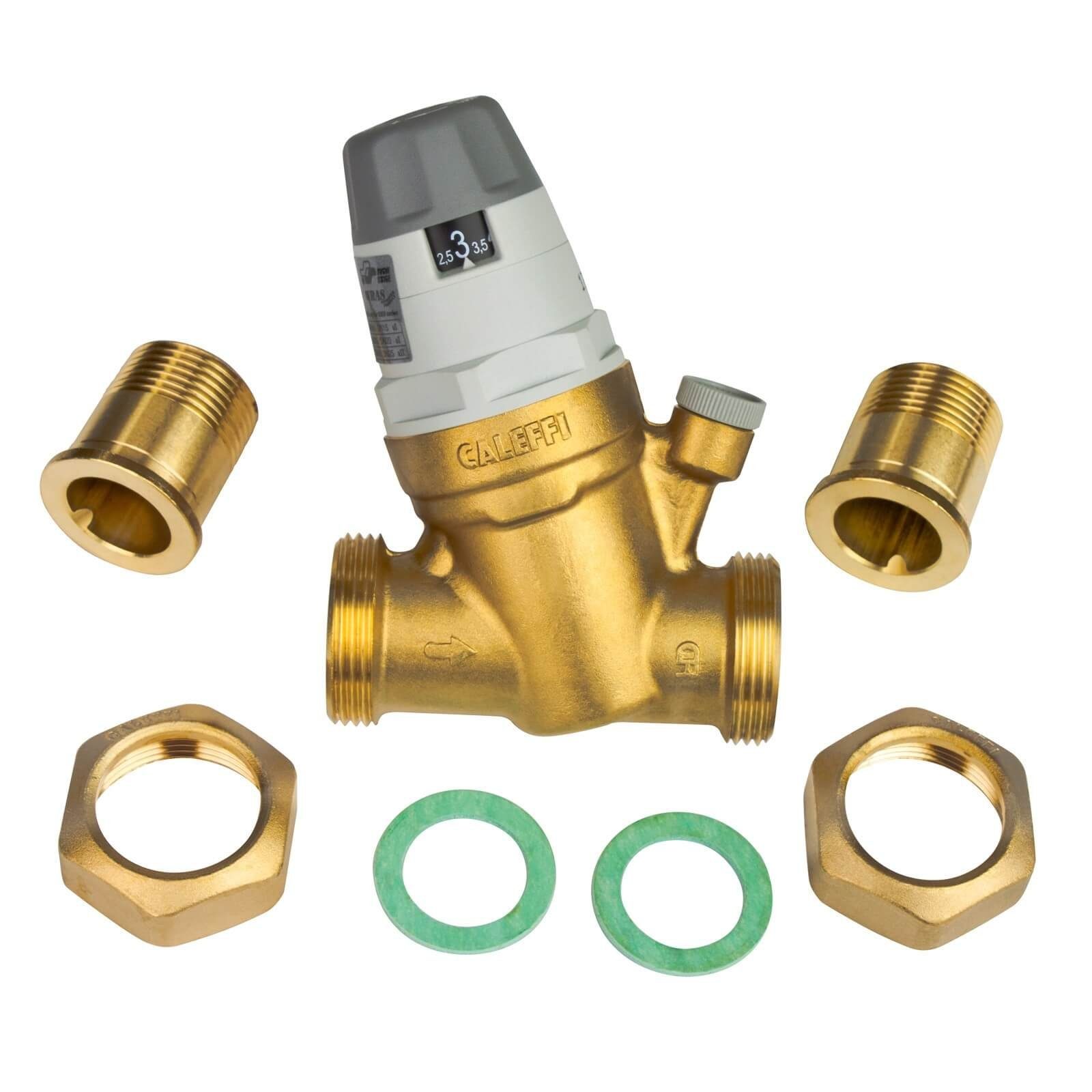 Caleffi Wasser-Druckminderer Wasserdruckminderer DN15 1/2 Zoll Druckminderer Wasser mit Manometer