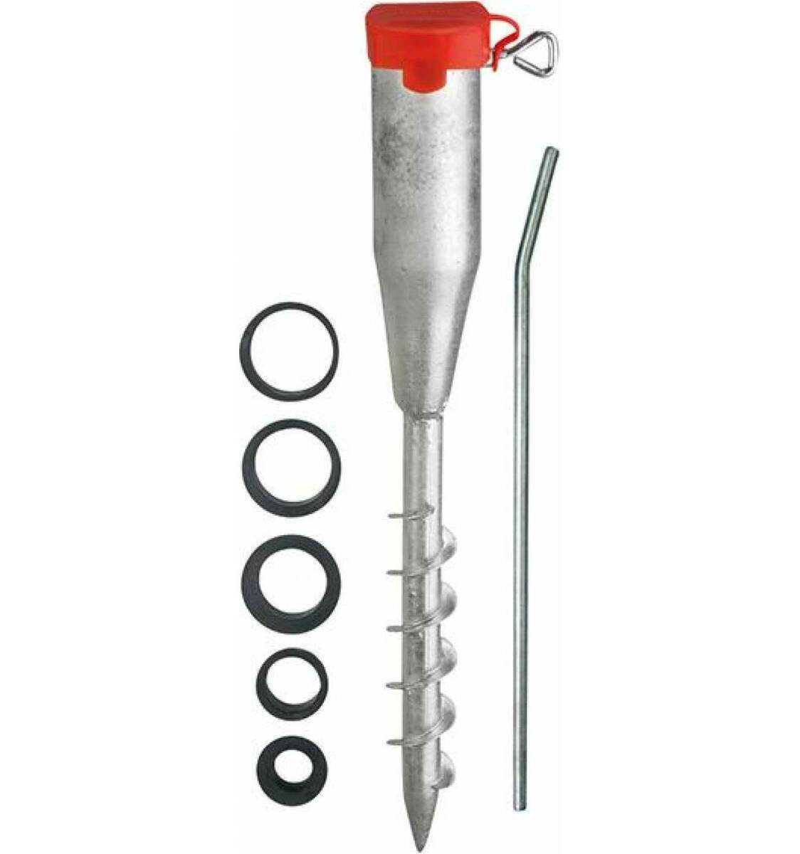 Blome Einschraub-Bodenhülse FerroFix 33510, (Set, inkl. Eindrehstange), Rostfrei, Bodeneben eindrehbar